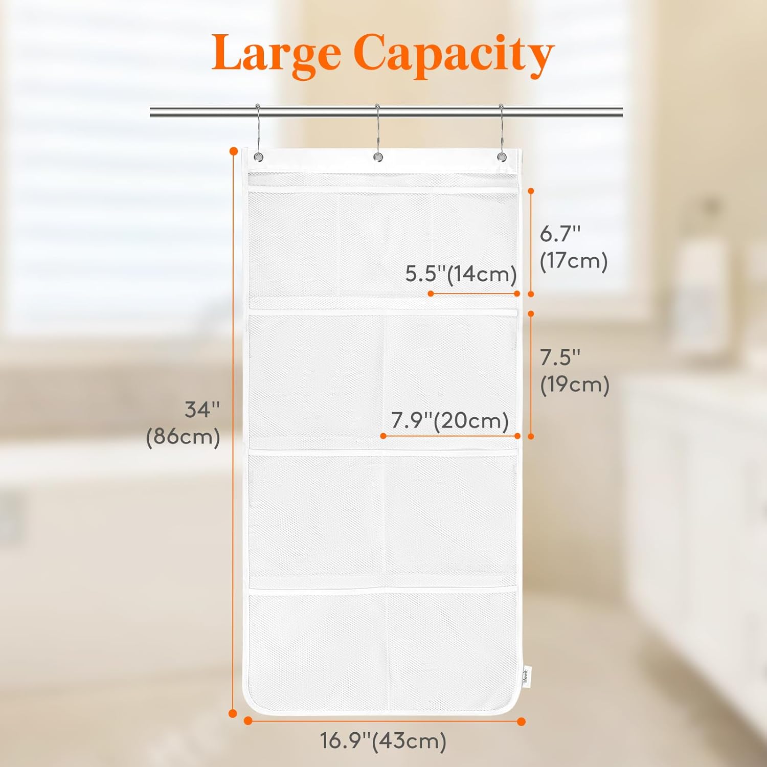 Lifewit Mesh Shower Caddy with 9 Pockets and Hooks 1