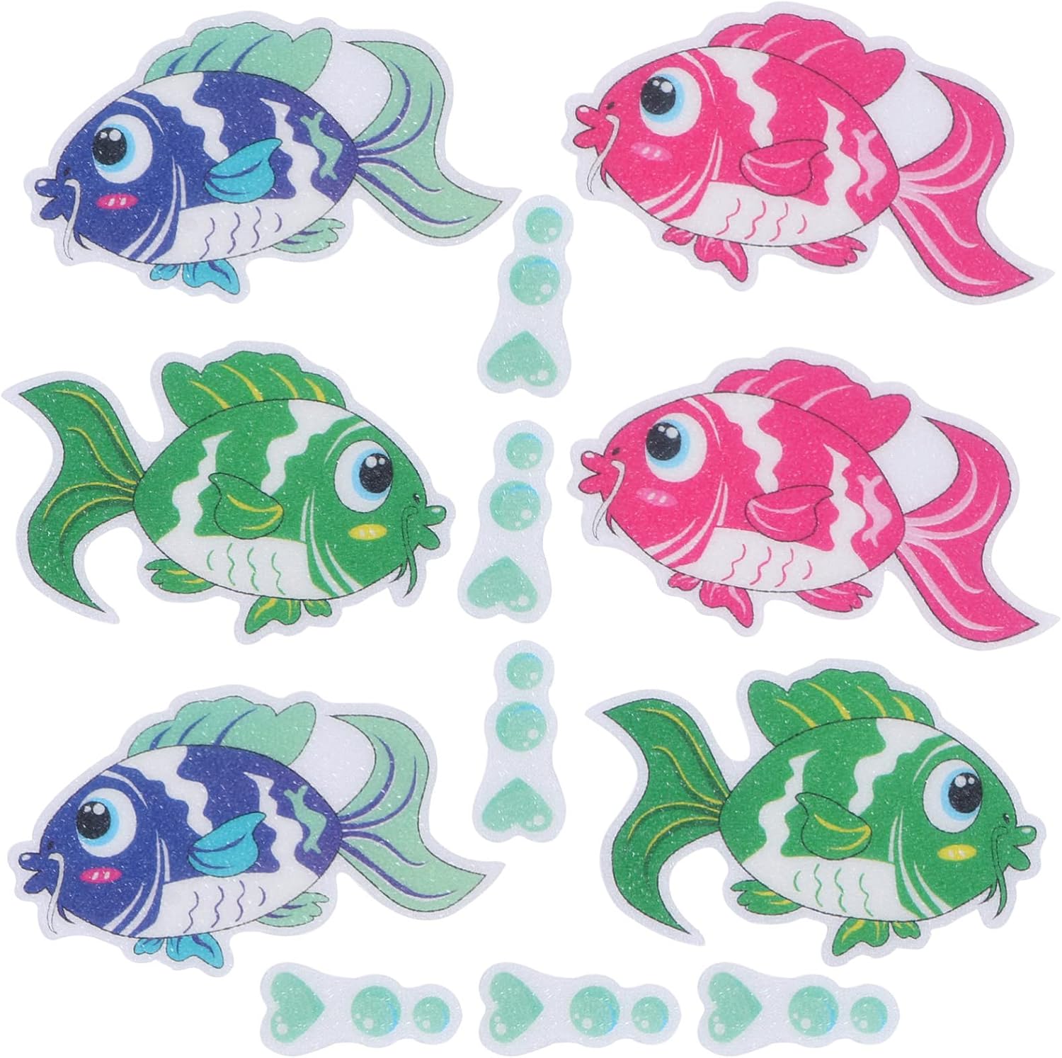 Cabilock 6pcs Bathtub Non-Slip Stickers Fish Design