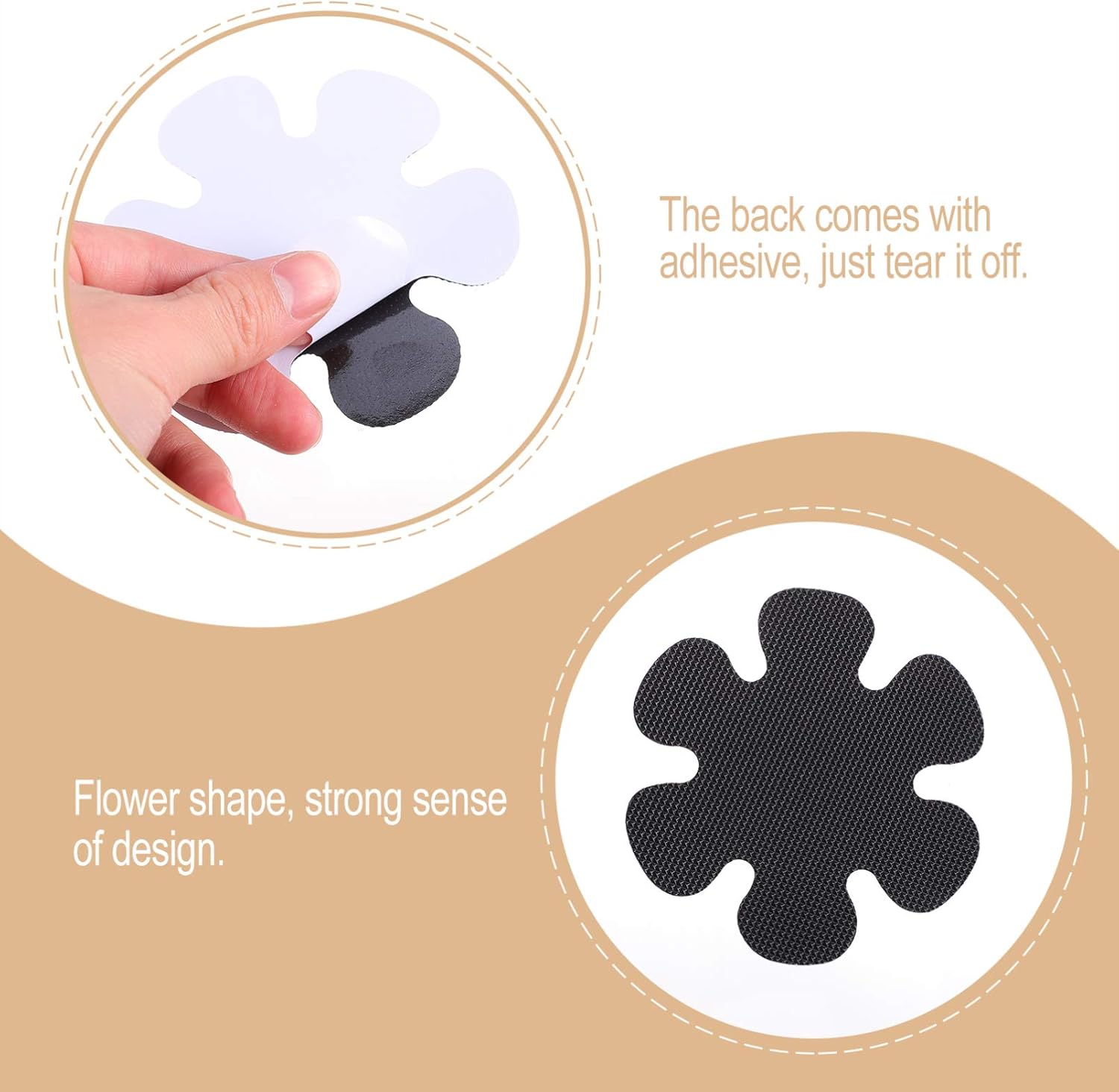 Garneck 60pcs Flower Shaped Nonslip Shower Stickers 1
