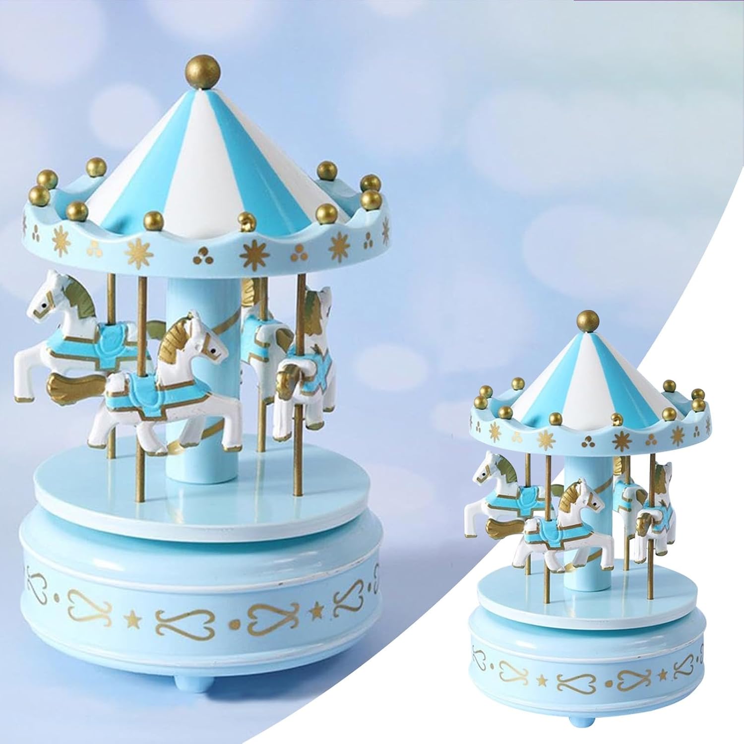 Golden Music Box Sculpture for Home Decor
