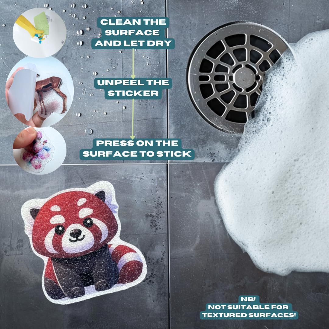 Non Slip Bathtub Stickers 21PCS Montessori Animal Applique