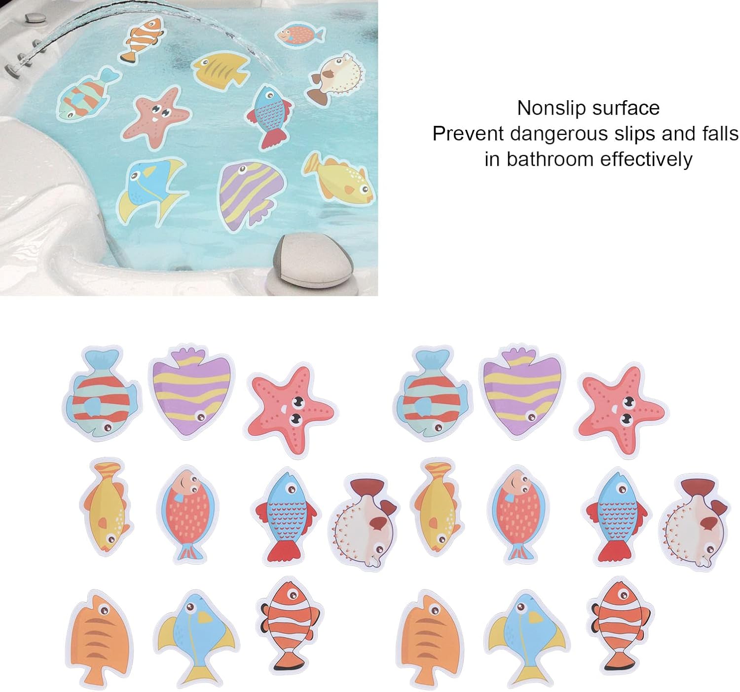 plplaaoo Non-Slip Bathtub Decals with Sea Creatures