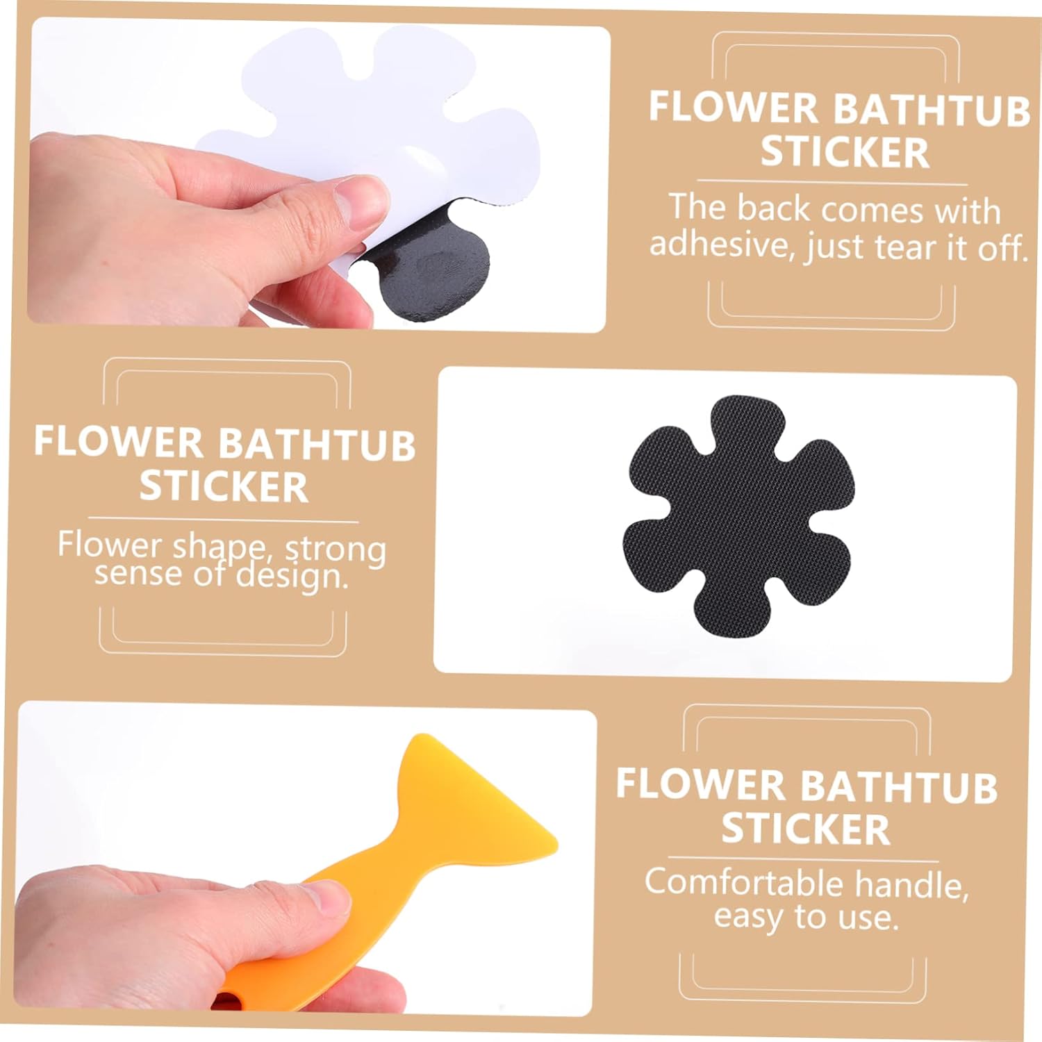 BRIGHTFUFU Bath Tub Non Slip Decals PEA Material