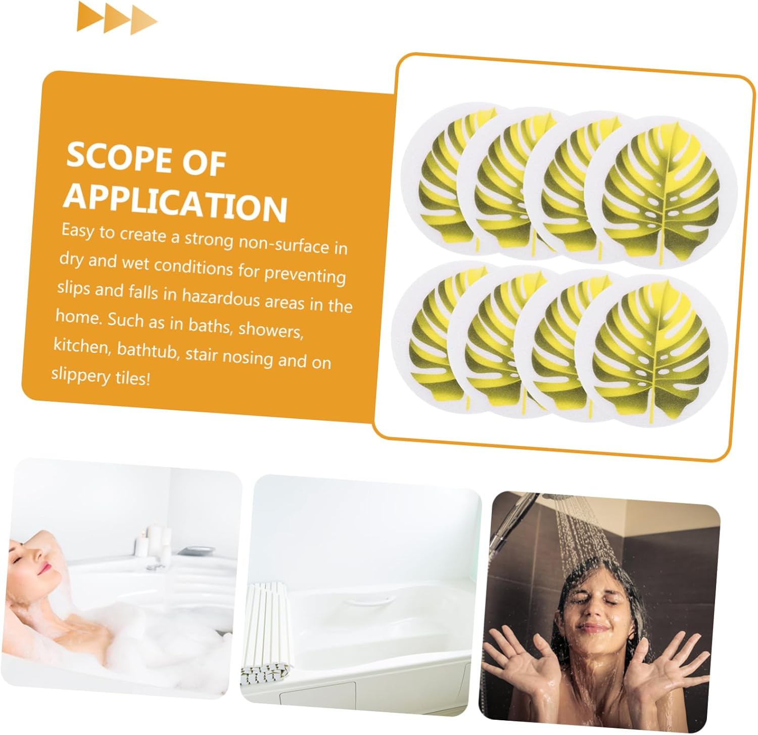 Alipis Leaf Shape Non-Slip Bathtub Decals