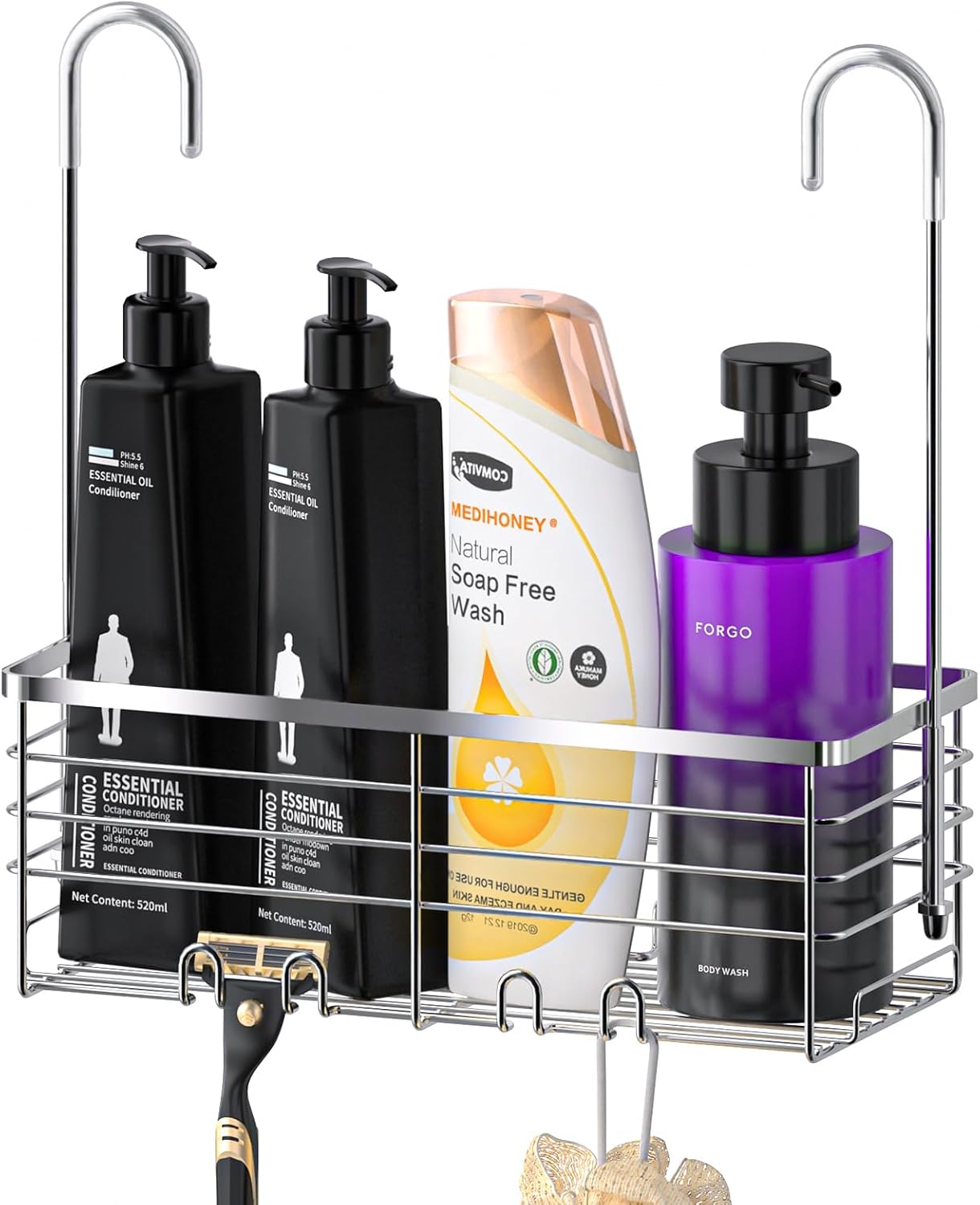 SHANSHUI Shower Caddy with 304 Stainless Steel Hooks
