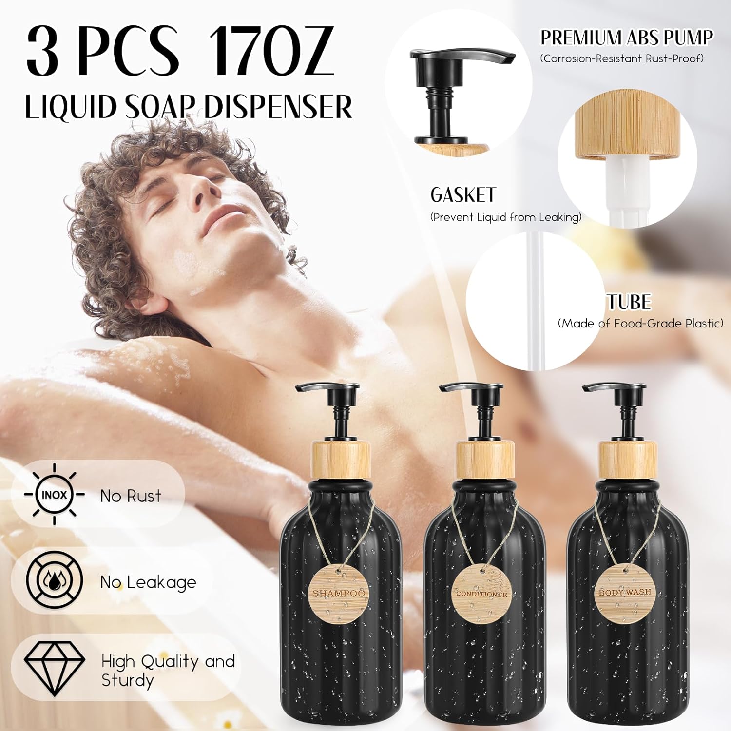 XLHOMO Black Bathroom Accessory Set 17PCS