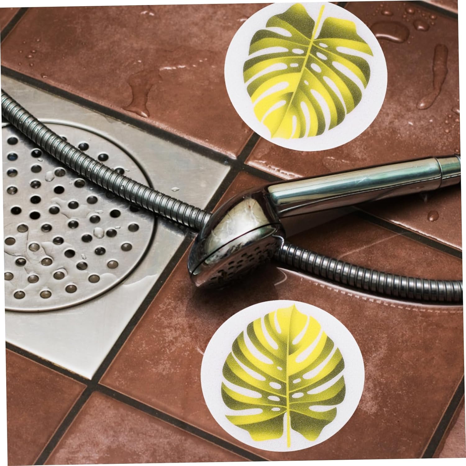 Zerodeko 1 Set Non-Slip Bathtub Stickers Leaf Pattern