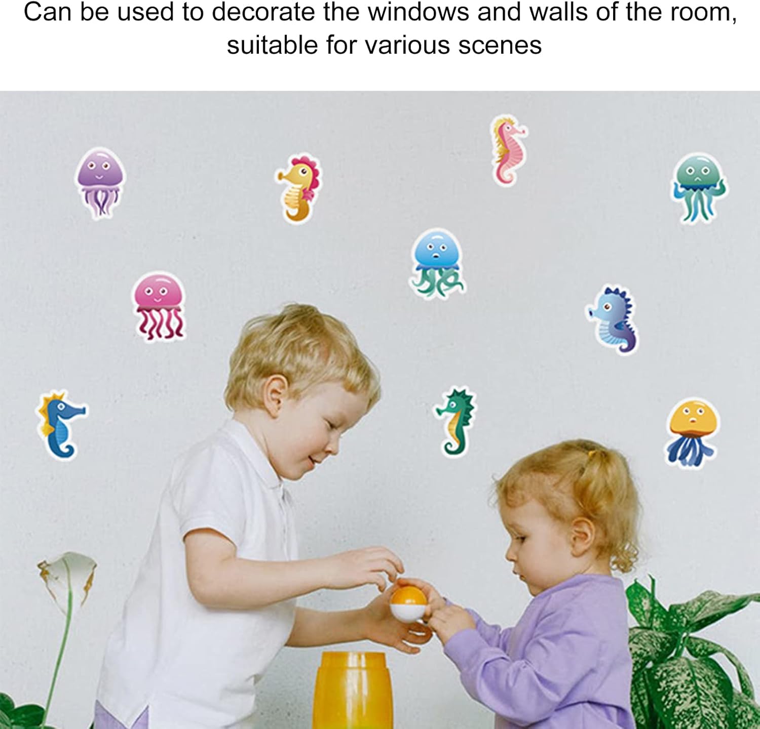 Gavigain 2 Set Kids Bath Stickers with Sea Animal Design