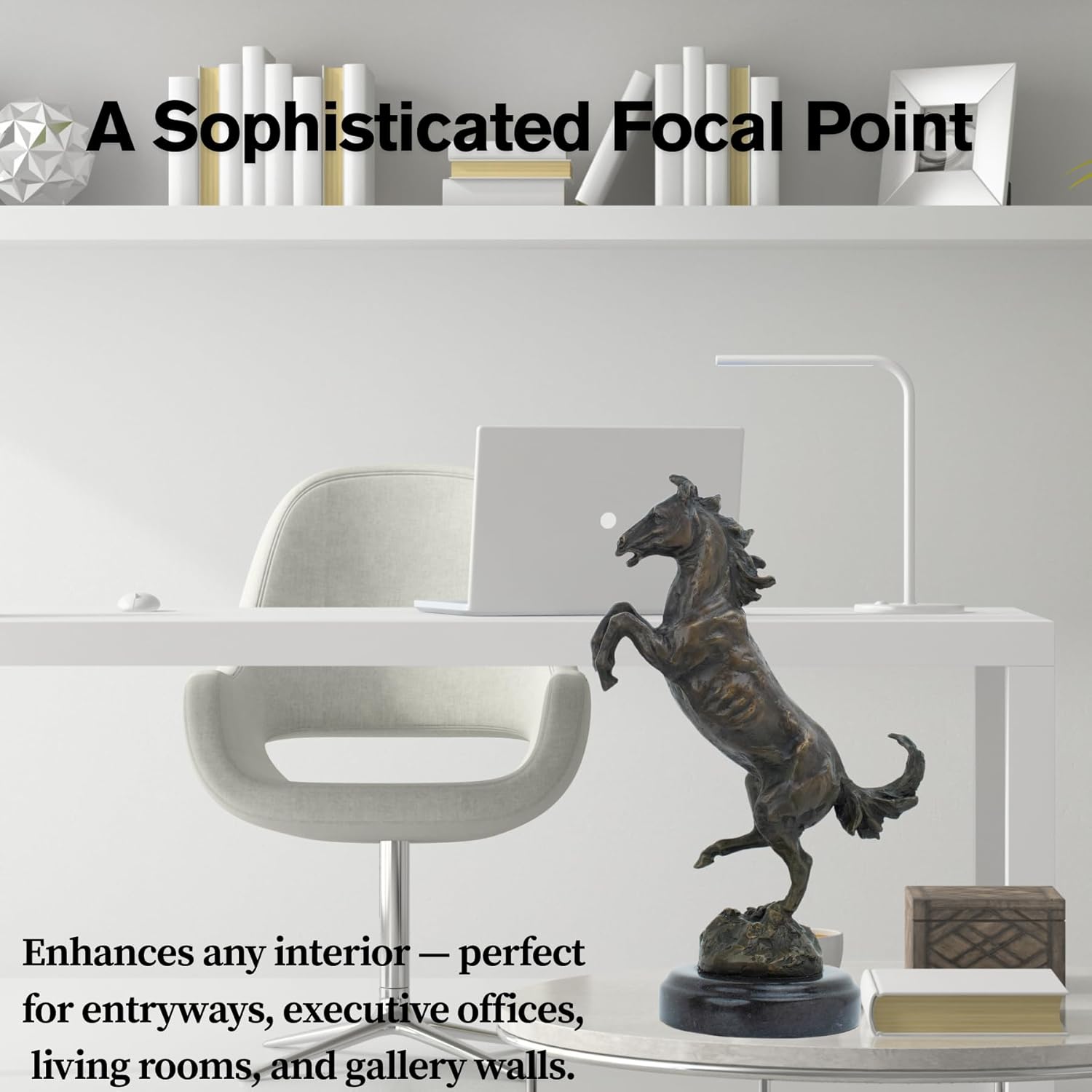 YouFine Bronze Rearing Horse Statue - 126 Inch Equestrian Decor