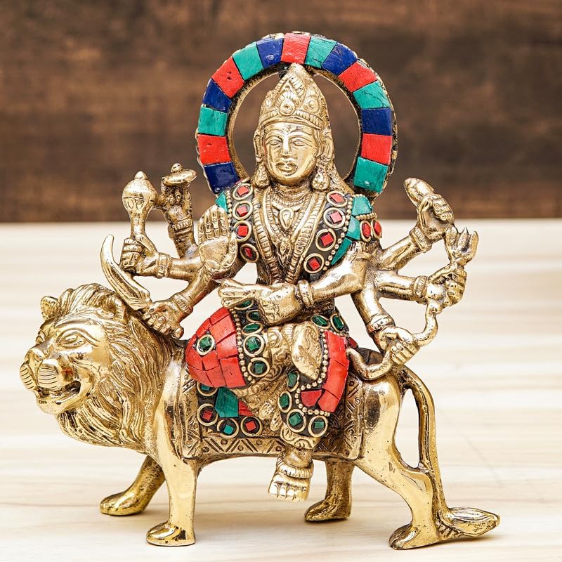 Statuestudio Brass Durga Idol Divine Shakti Statue for Home Temple Navratri
