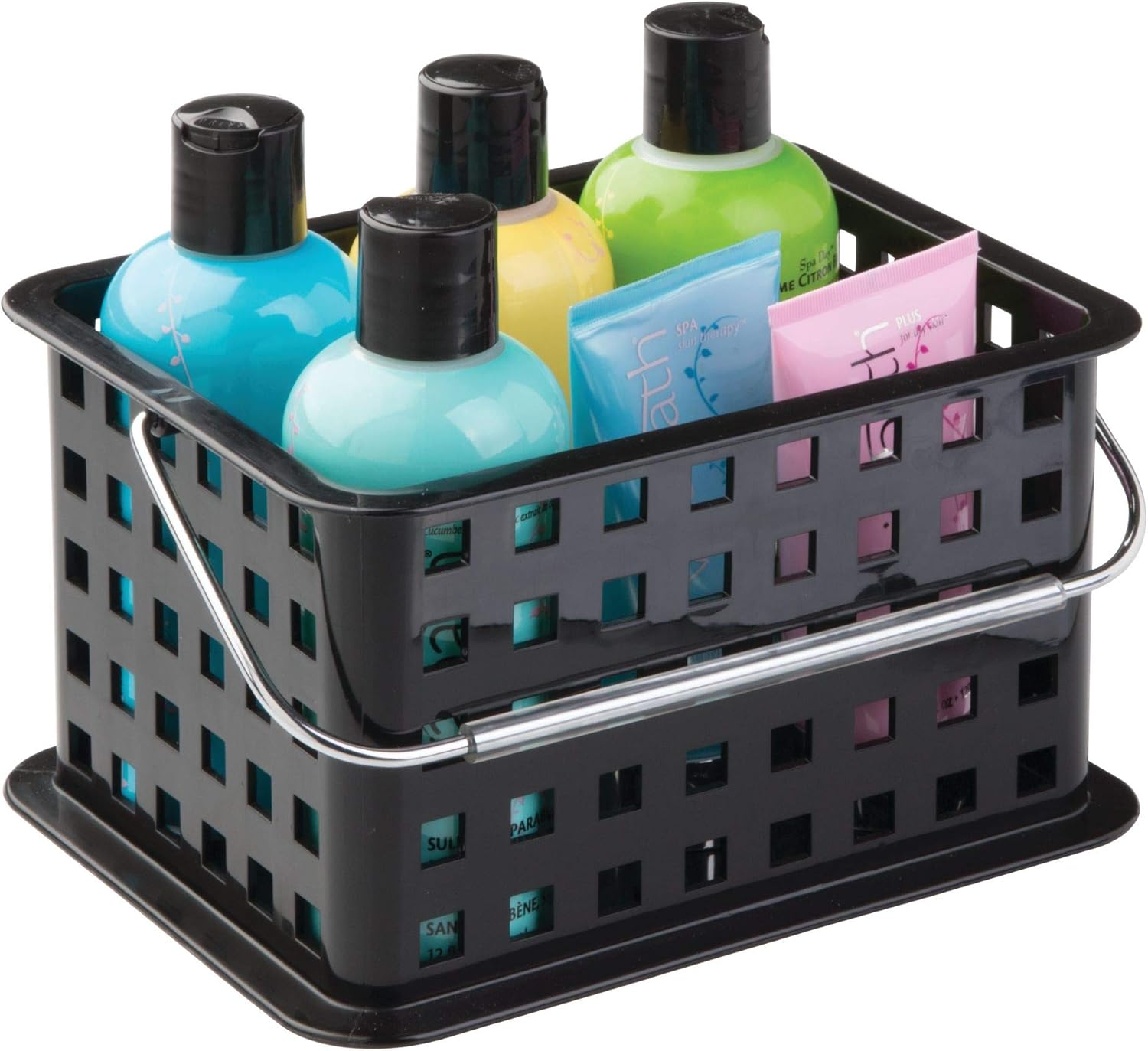 iDesign Spa Plastic Storage Shower Basket - Black