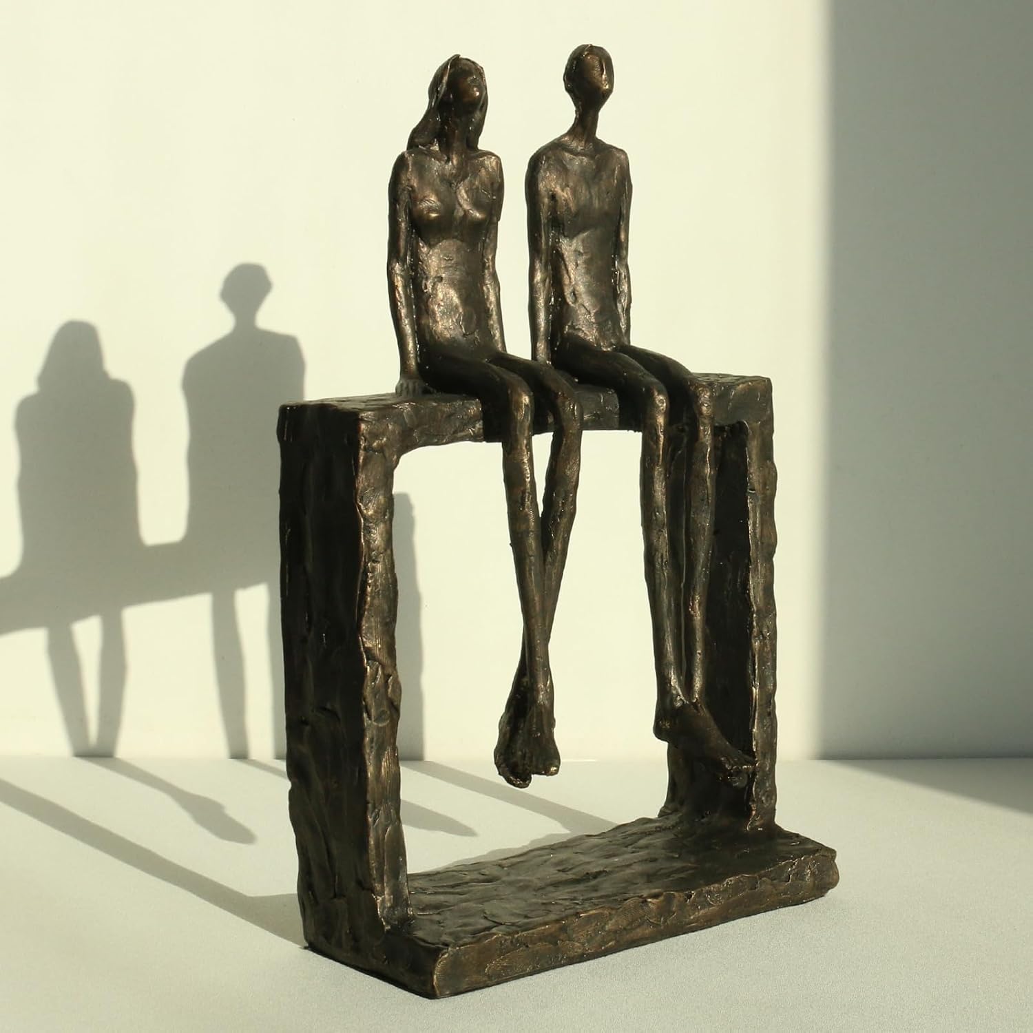 Lukitas Abstract Couple Statue - Bronze Resin Home Decor