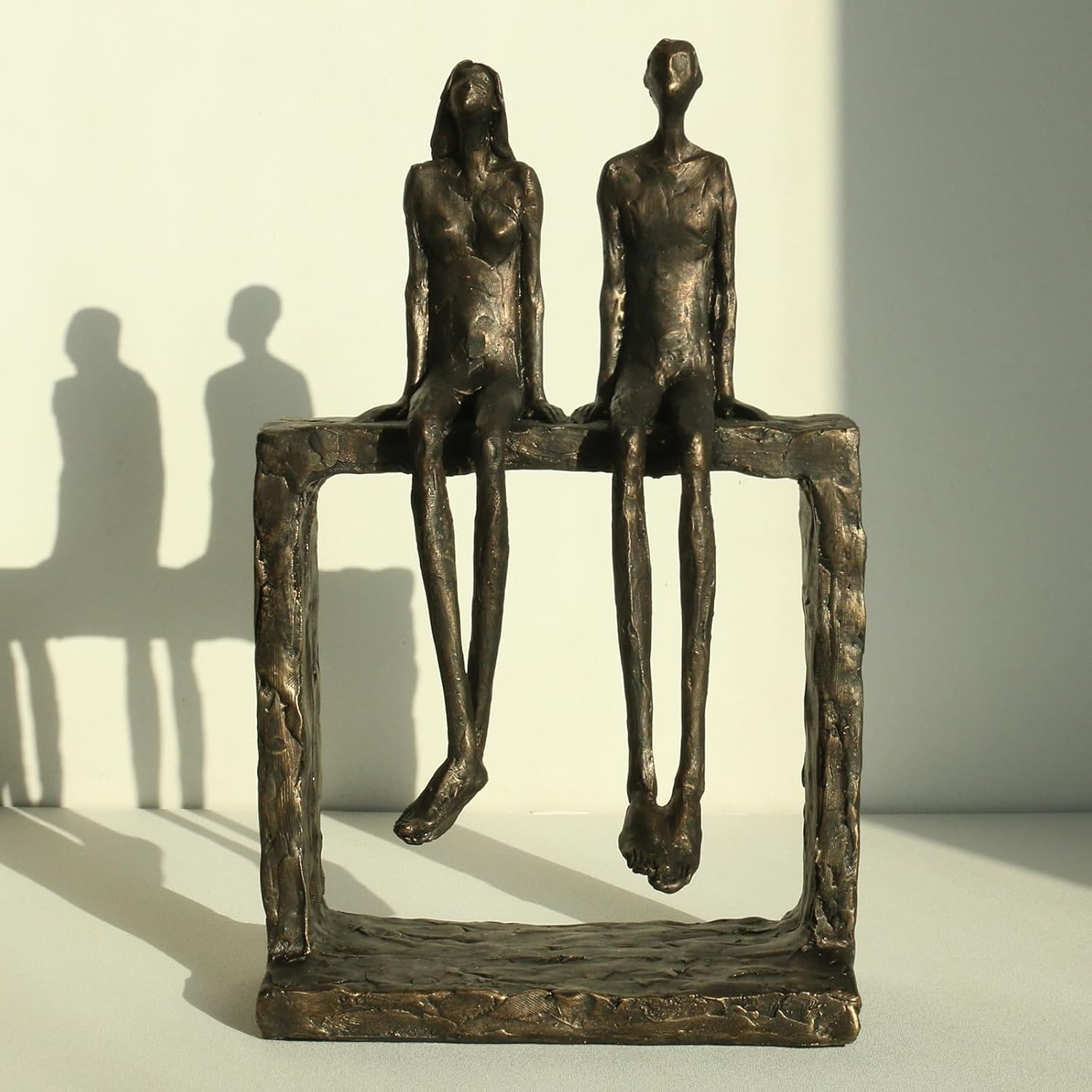 Lukitas Abstract Couple Statue - Bronze Resin Home Decor