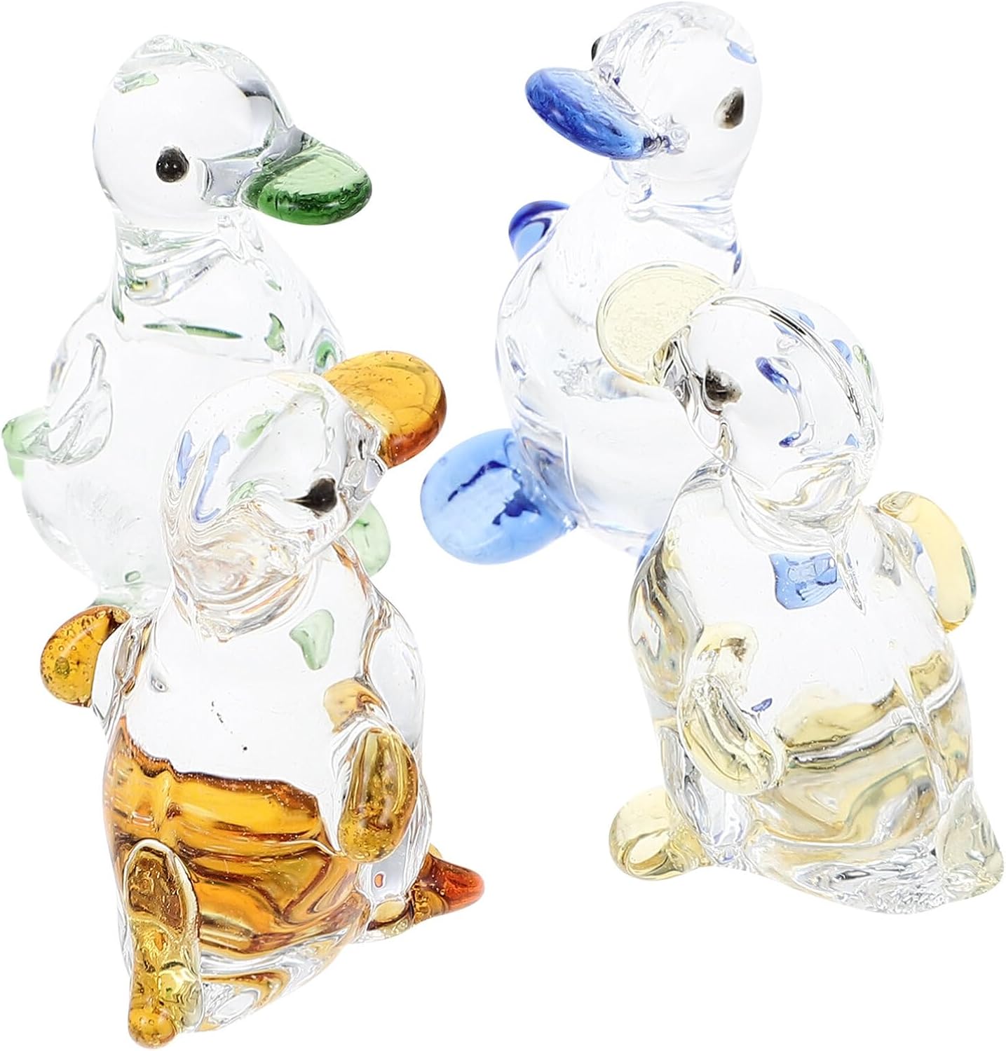 VOSAREA Crystal Desk Decor 4pcs Miniature Figurine Set