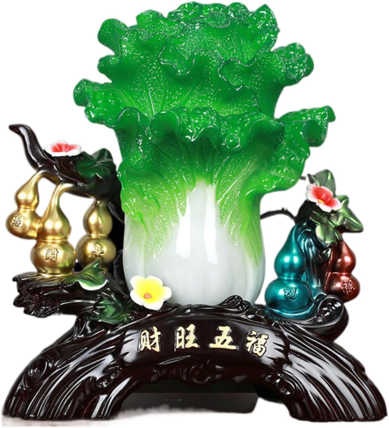 Blue-Gold Mini Bellflower Feng Shui Wealth Statue