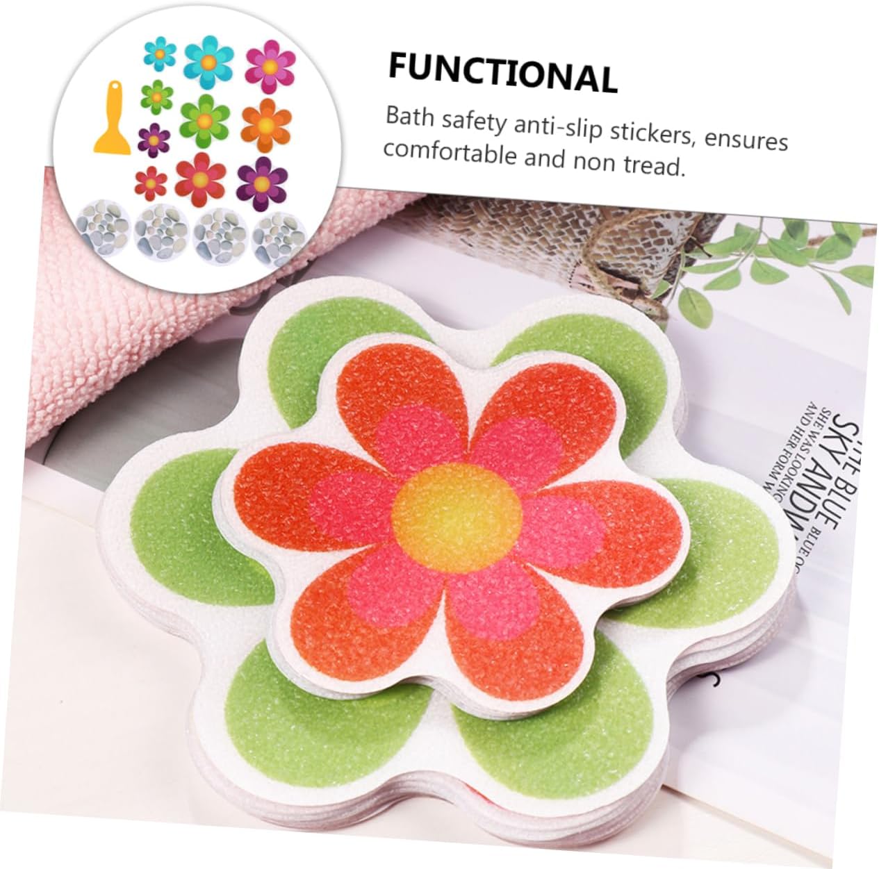 Ciieeo 14pcs Non-Slip Stickers for Bath and Kitchen 1