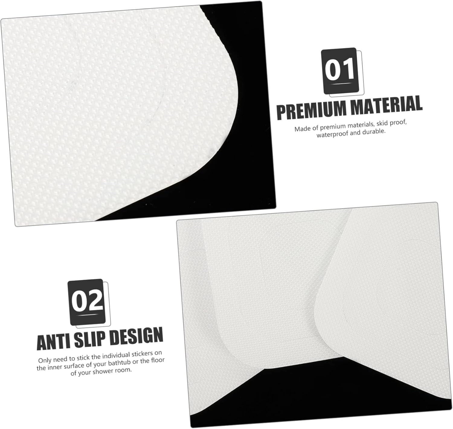 VOSAREA 24Pcs Non-Slip Bathtub Stickers for Bathroom Safety