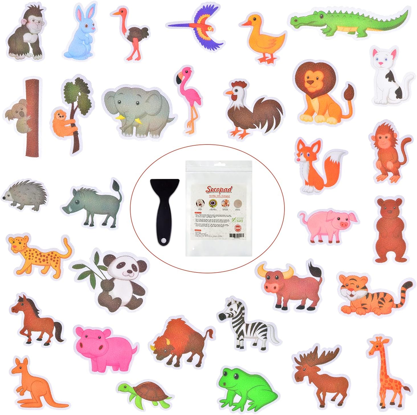 Secopad Non-Slip Bathtub Stickers with Premium Scraper