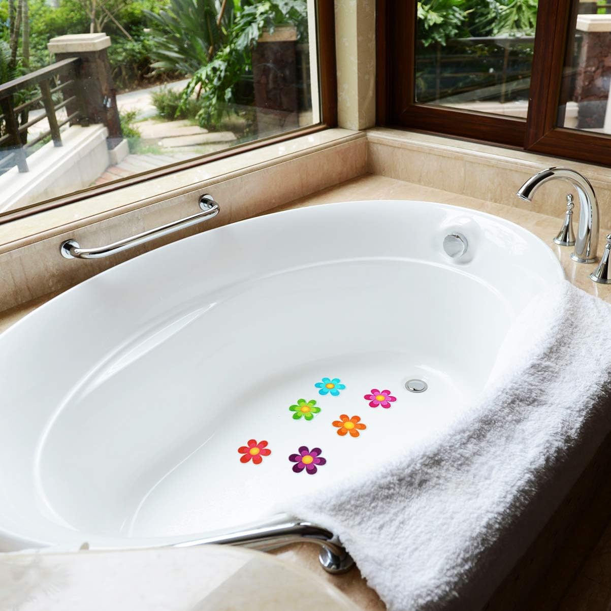 TOPBATHY Flower Decals 10pcs Daisy Bath Stickers