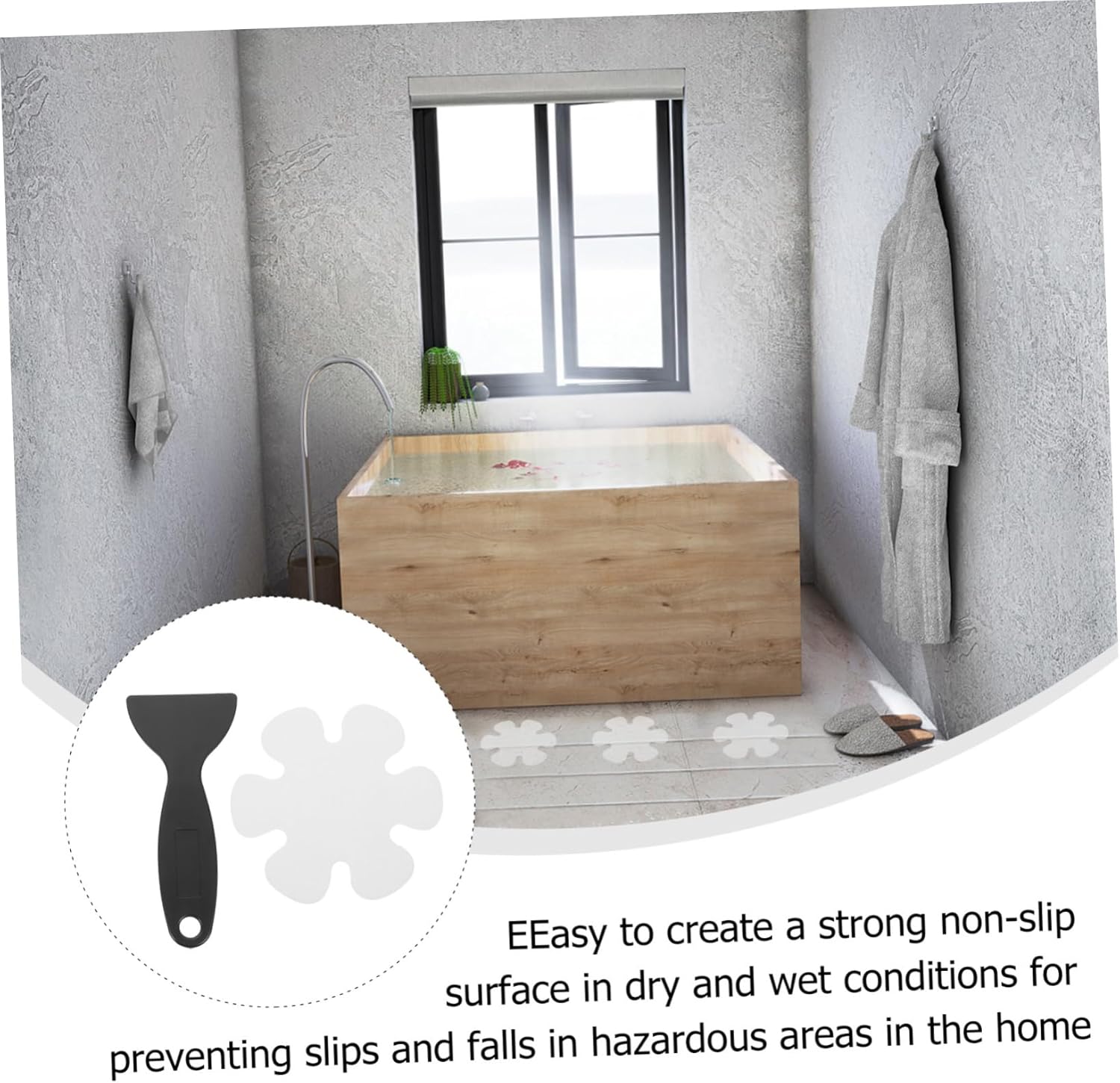 Non-Slip Flower Decal for Bathtub Quick Install