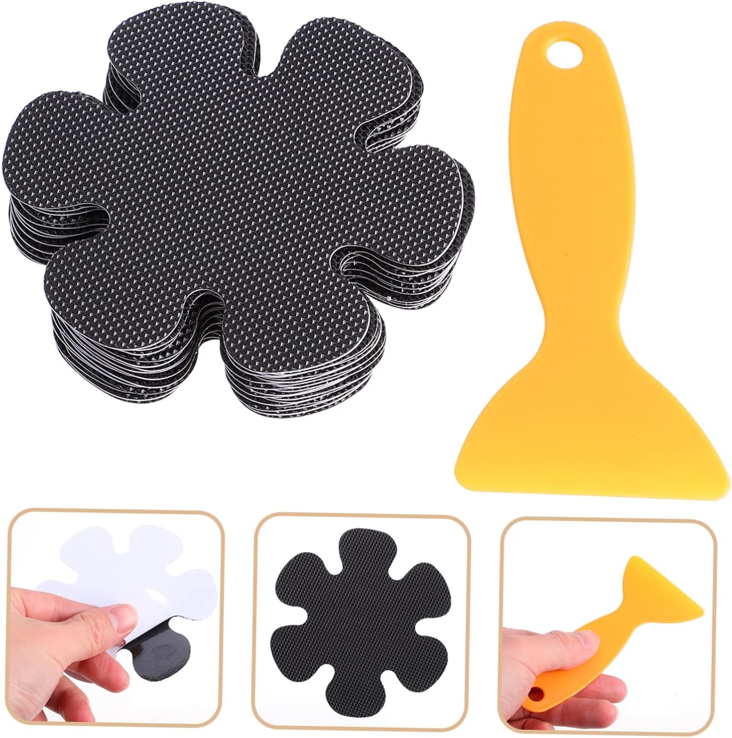 PRETYZOOM 20Pcs Flower Shaped Non-Slip Bath Stickers