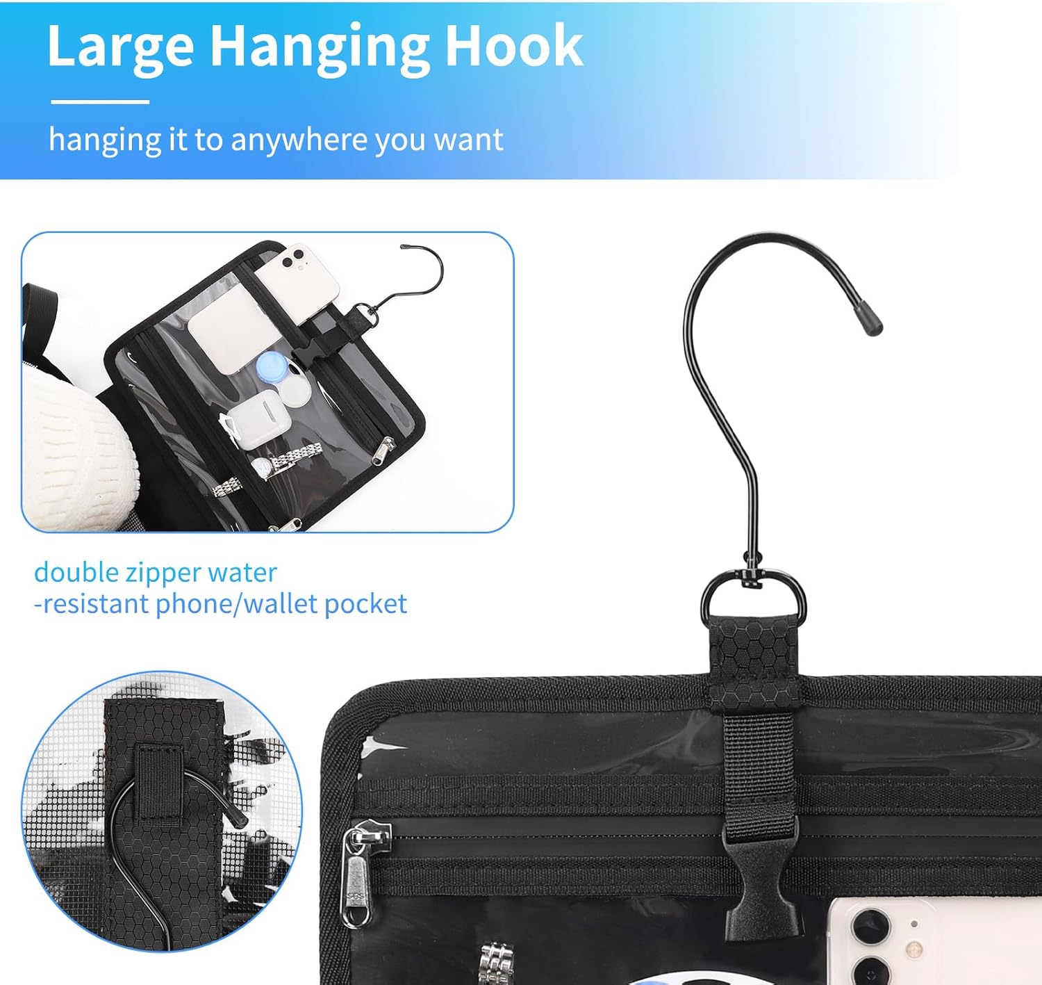 CUBETASTIC Portable Shower Caddy with 4 Side Pockets