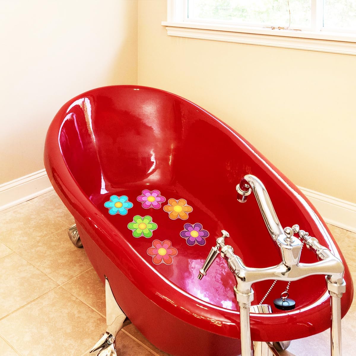 TOPBATHY Flower Decals 10pcs Daisy Bath Stickers