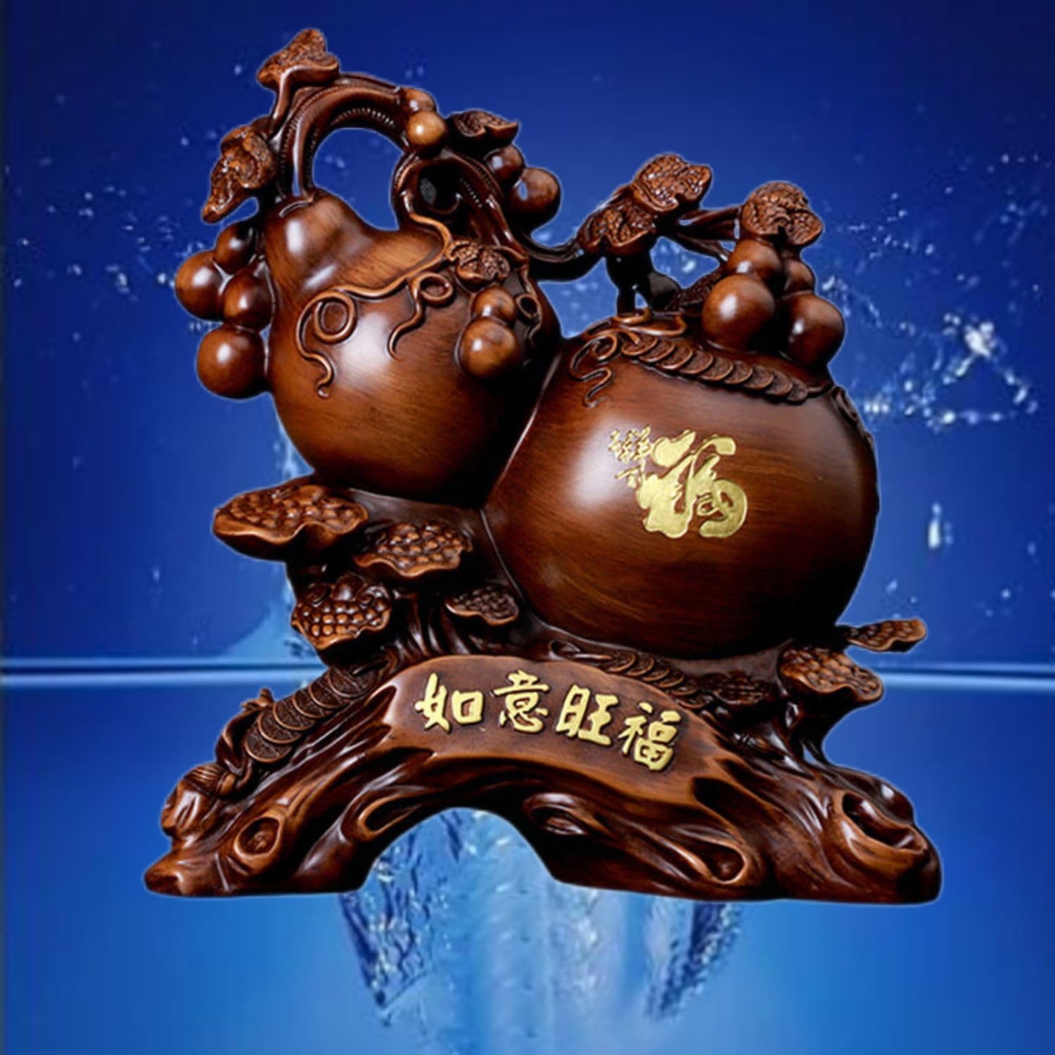 Chinese Feng Shui Resin Wealth Prosperity Statue - 34x22x38cm