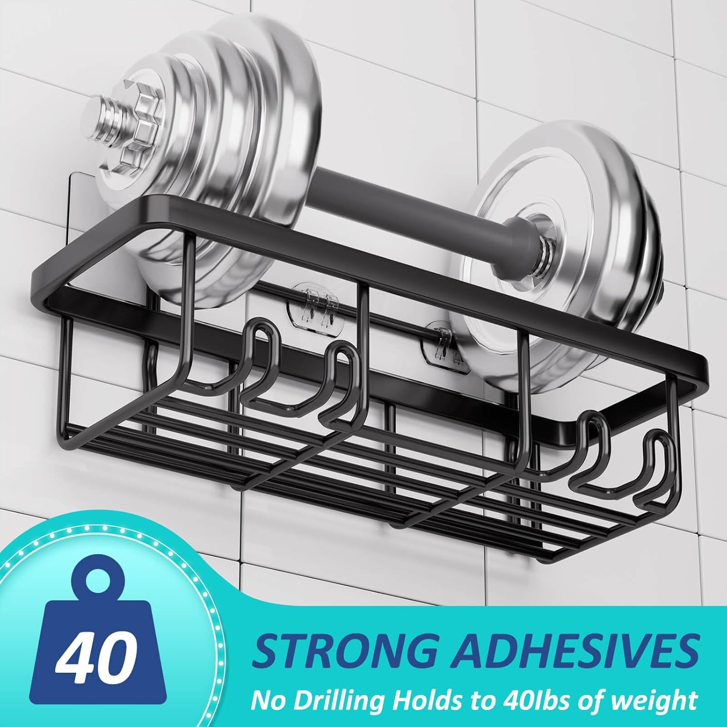 oyenbboi 6-Pack Shower Caddy Organizer Adhesive No Drill Rustproof