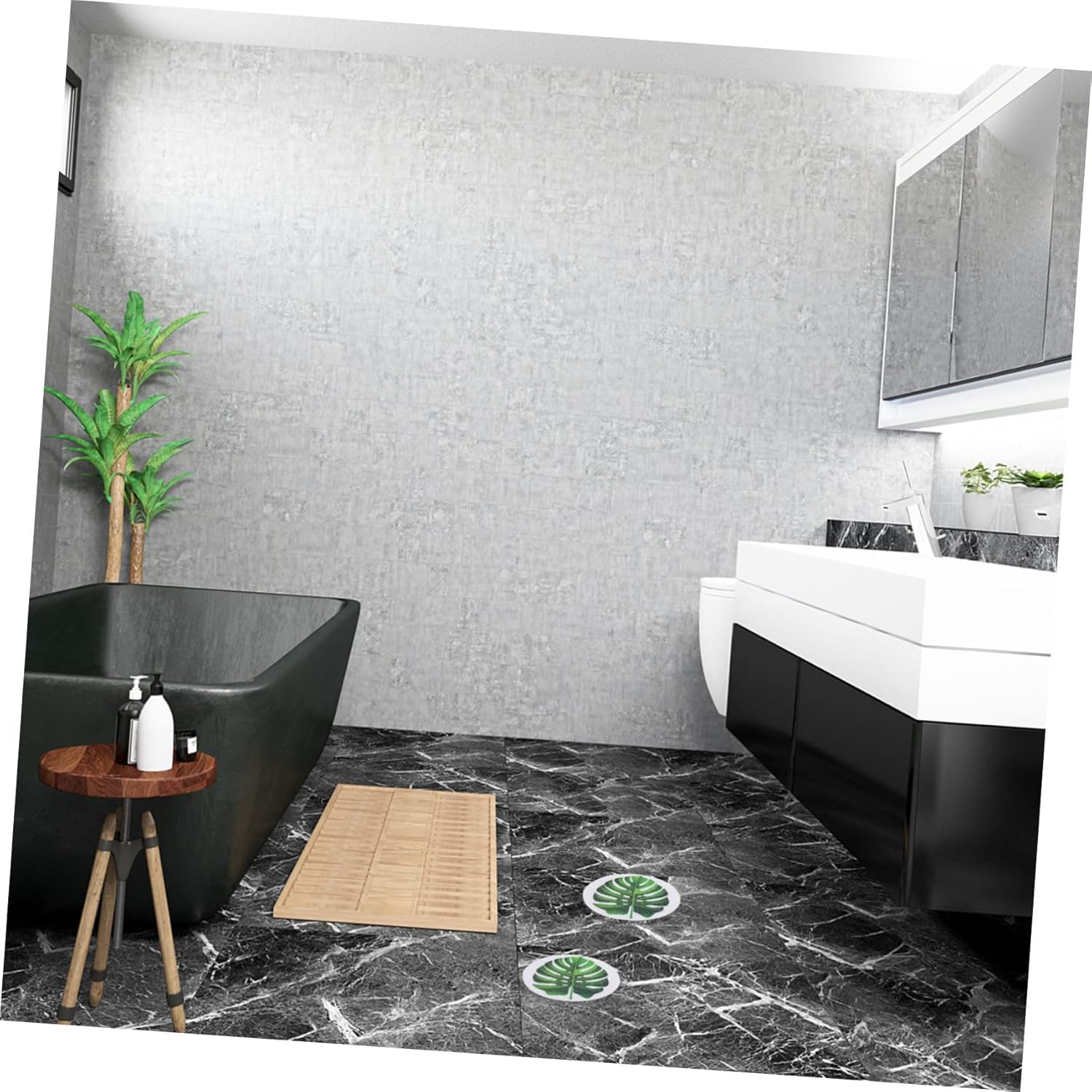 PRETYZOOM Leaf Shape Anti Slip Bath Decals