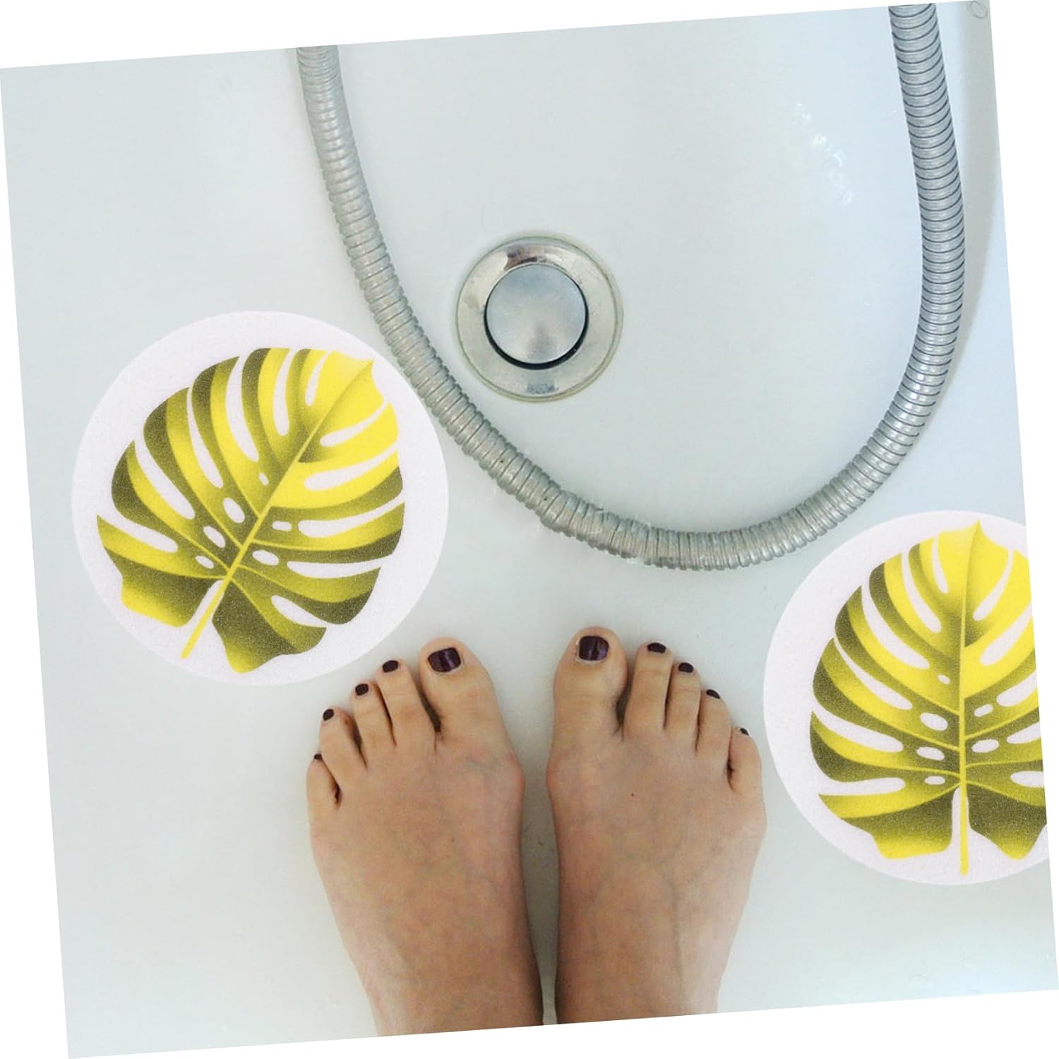 Zerodeko 1 Set Non-Slip Bathtub Stickers Leaf Pattern