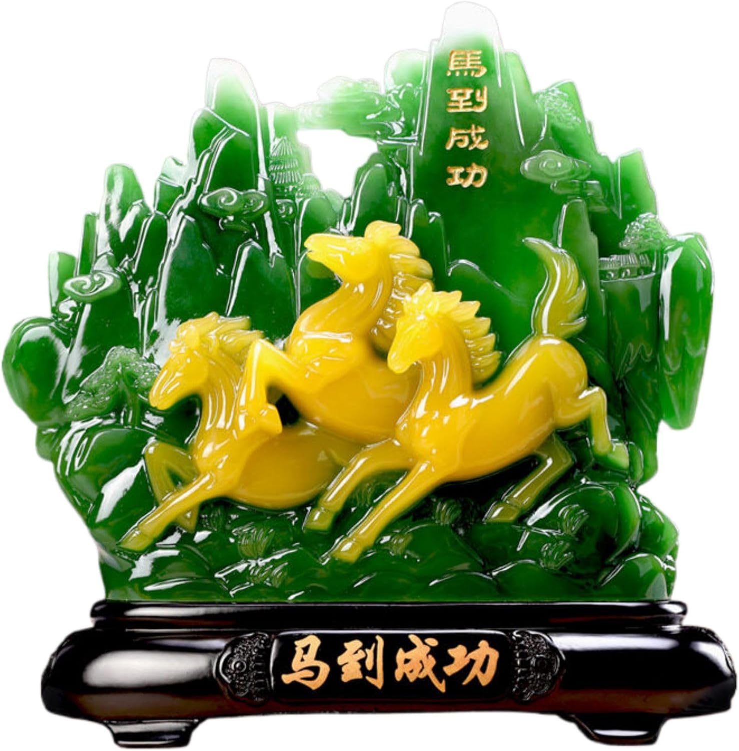 Feng Shui Wealth Statue - Jade 3 Yang Kai Tai Resin Ornament