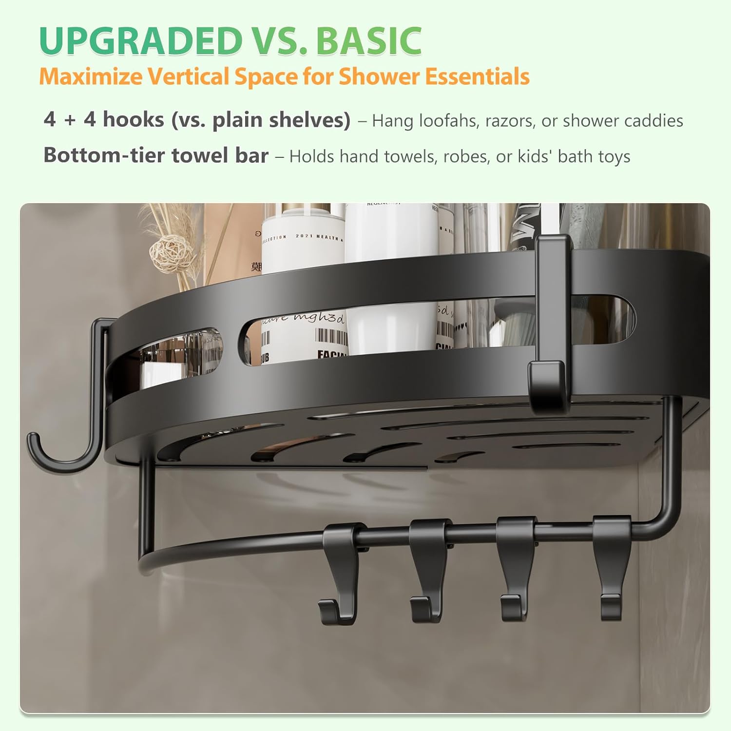 Geobella Adhesive Shower Corner Caddy 2-Pack
