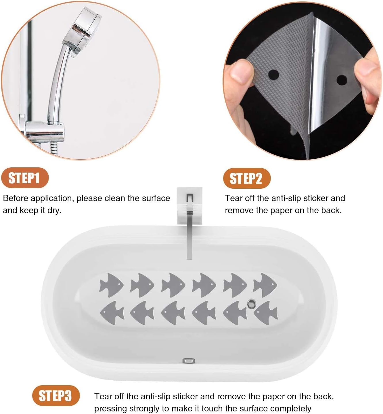Non-Slip Bathtub Stickers Set with Scraper