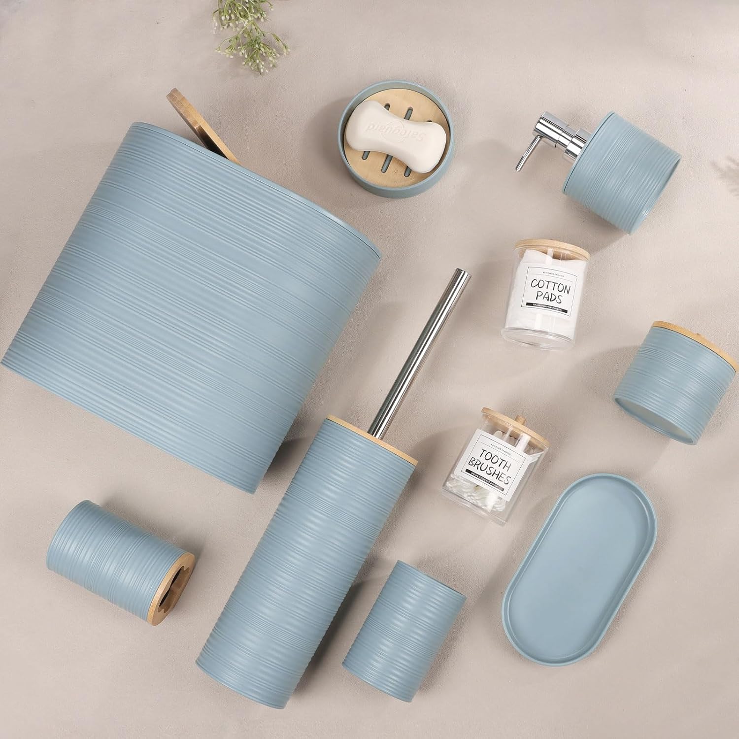 IMAVO 11Pcs Blue Bathroom Accessories Set