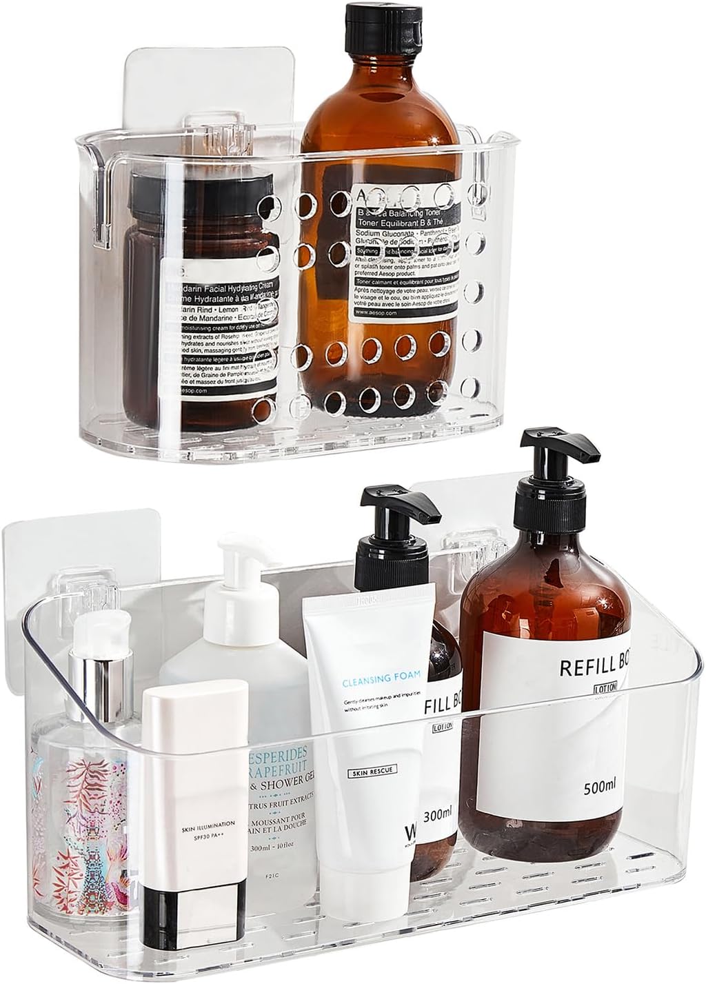 DEEIF Adhesive Suction Cup Shower Caddy 3 Pack