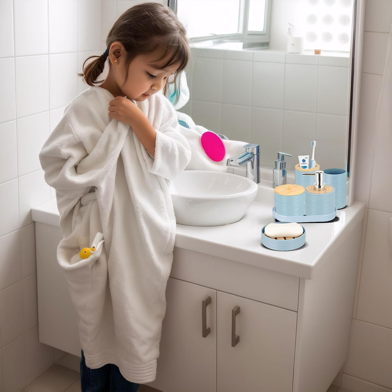 IMAVO 11Pcs Blue Bathroom Accessories Set