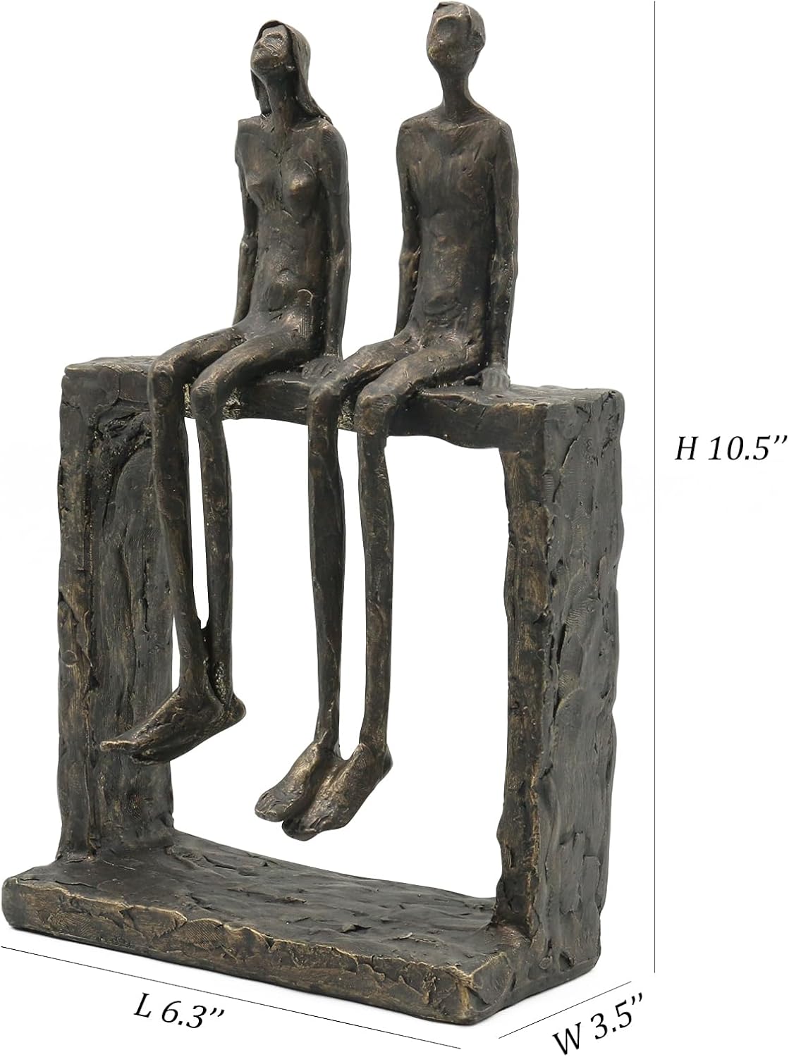 Lukitas Abstract Couple Statue - Bronze Resin Home Decor