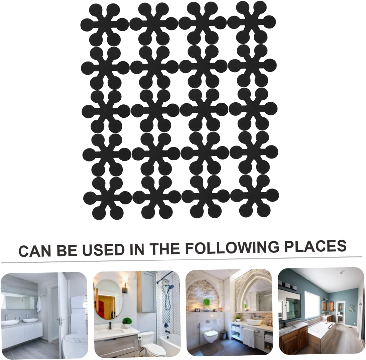 FELTECHELECTR Non-Slip Bath Tub Stickers 20-Pack Snowflake Design