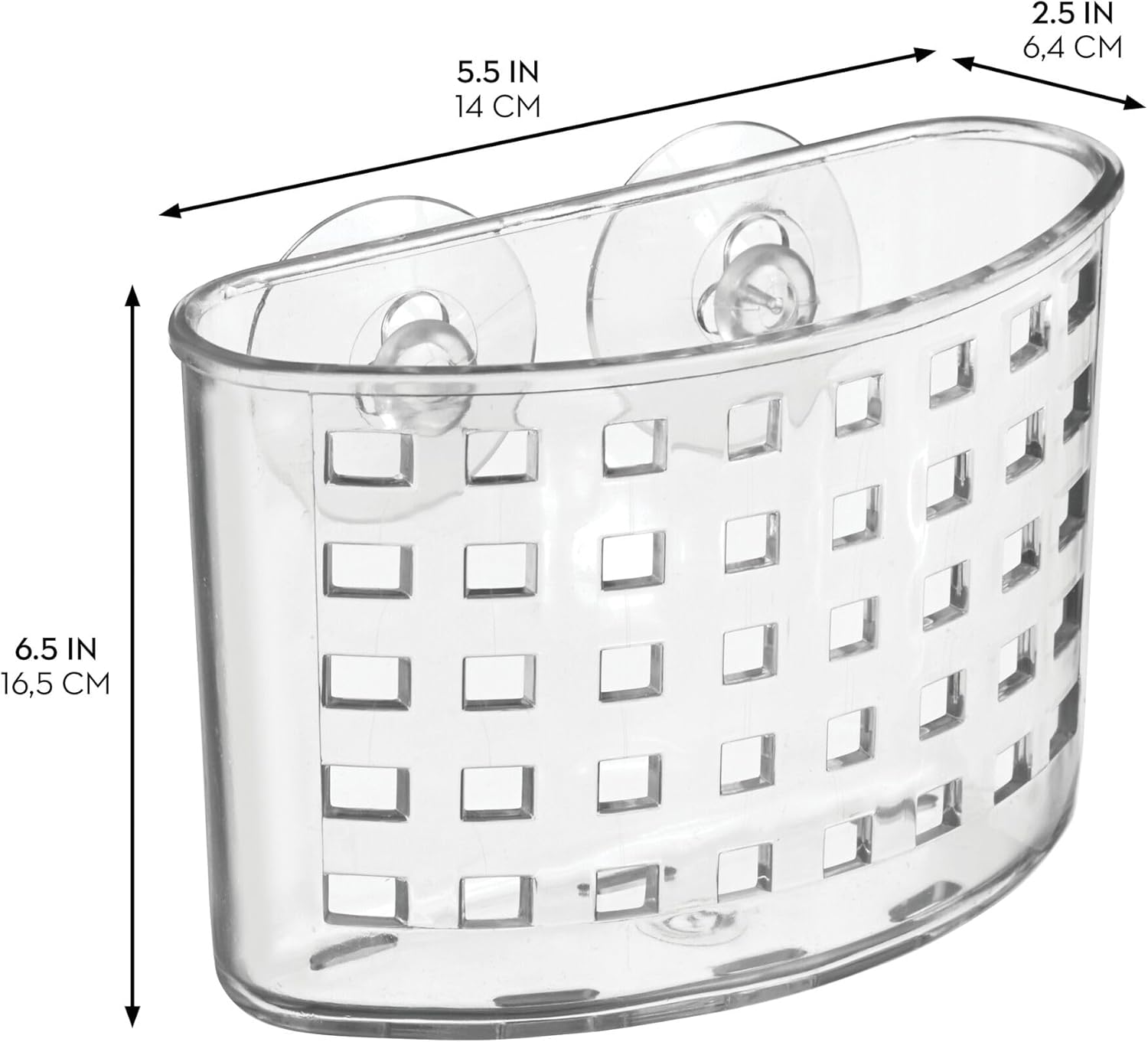 iDesign Suction Cup Shower Caddy Basket - Clear - Made in USA