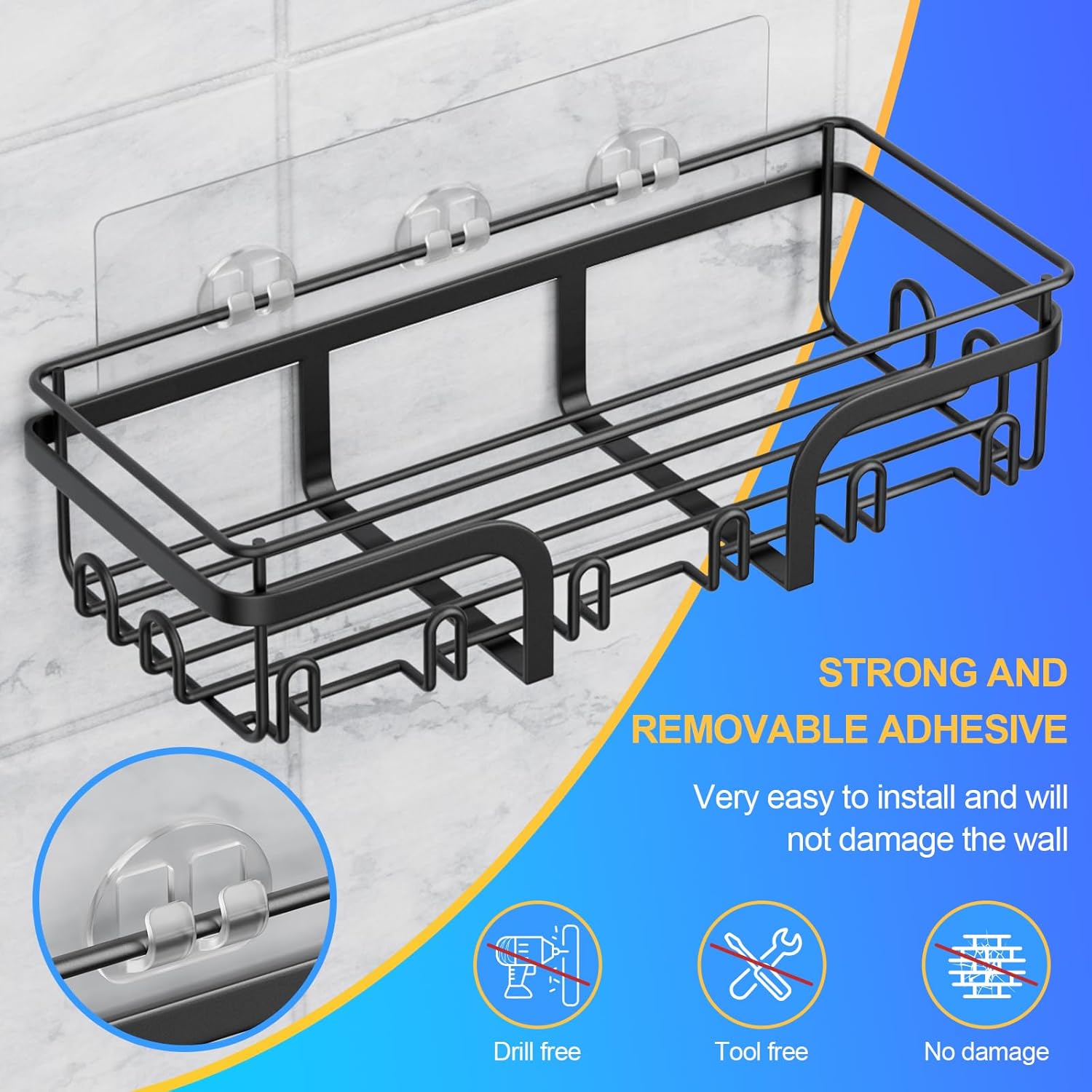 Hostaque 5-Pack Adhesive Shower Caddy Set