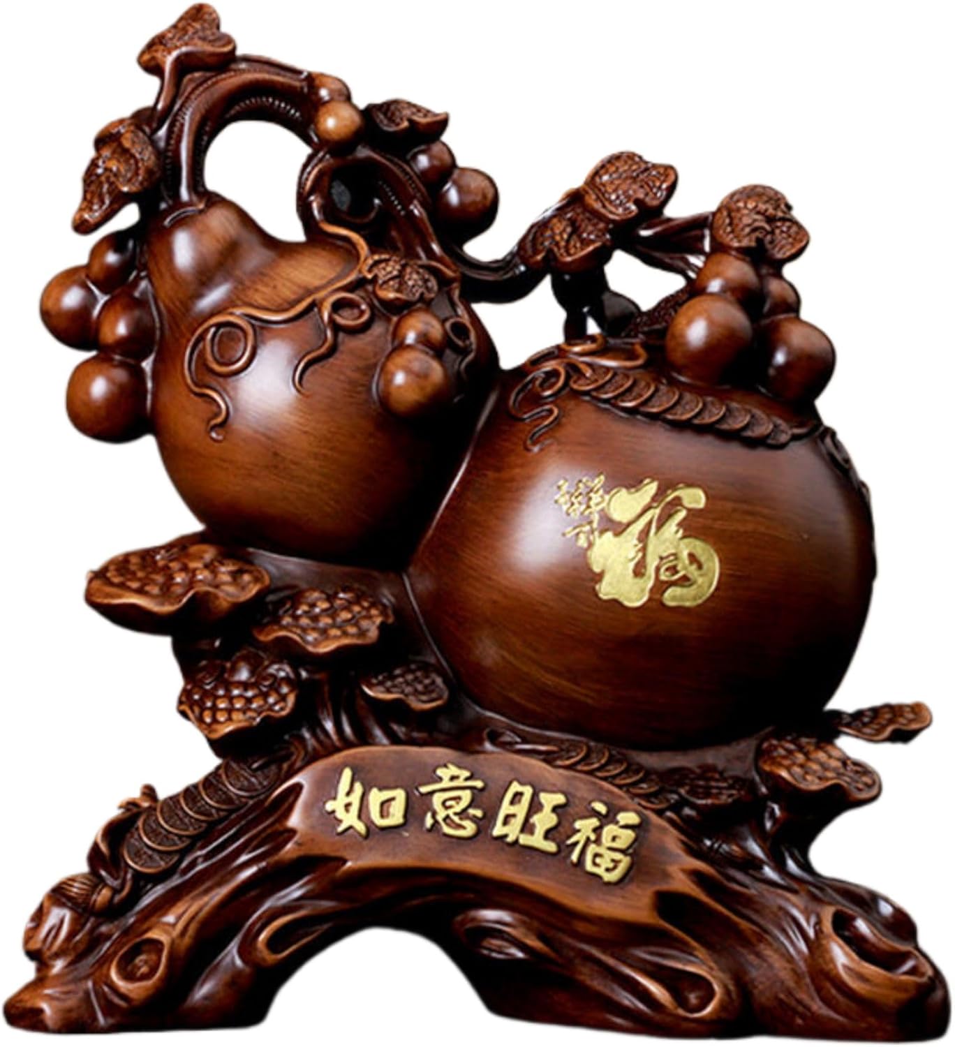 Chinese Feng Shui Resin Wealth Prosperity Statue - 34x22x38cm