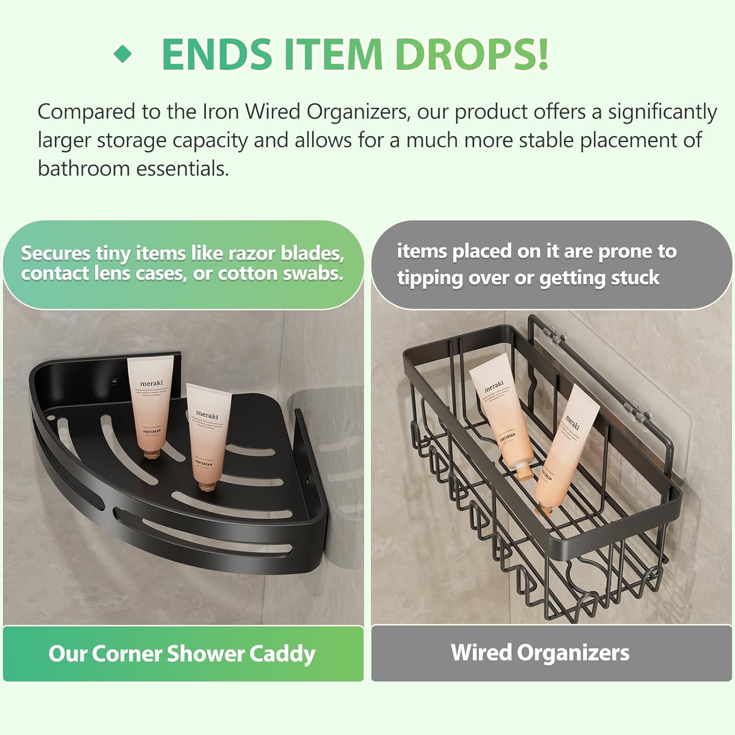 Geobella Adhesive Shower Corner Caddy 2-Pack
