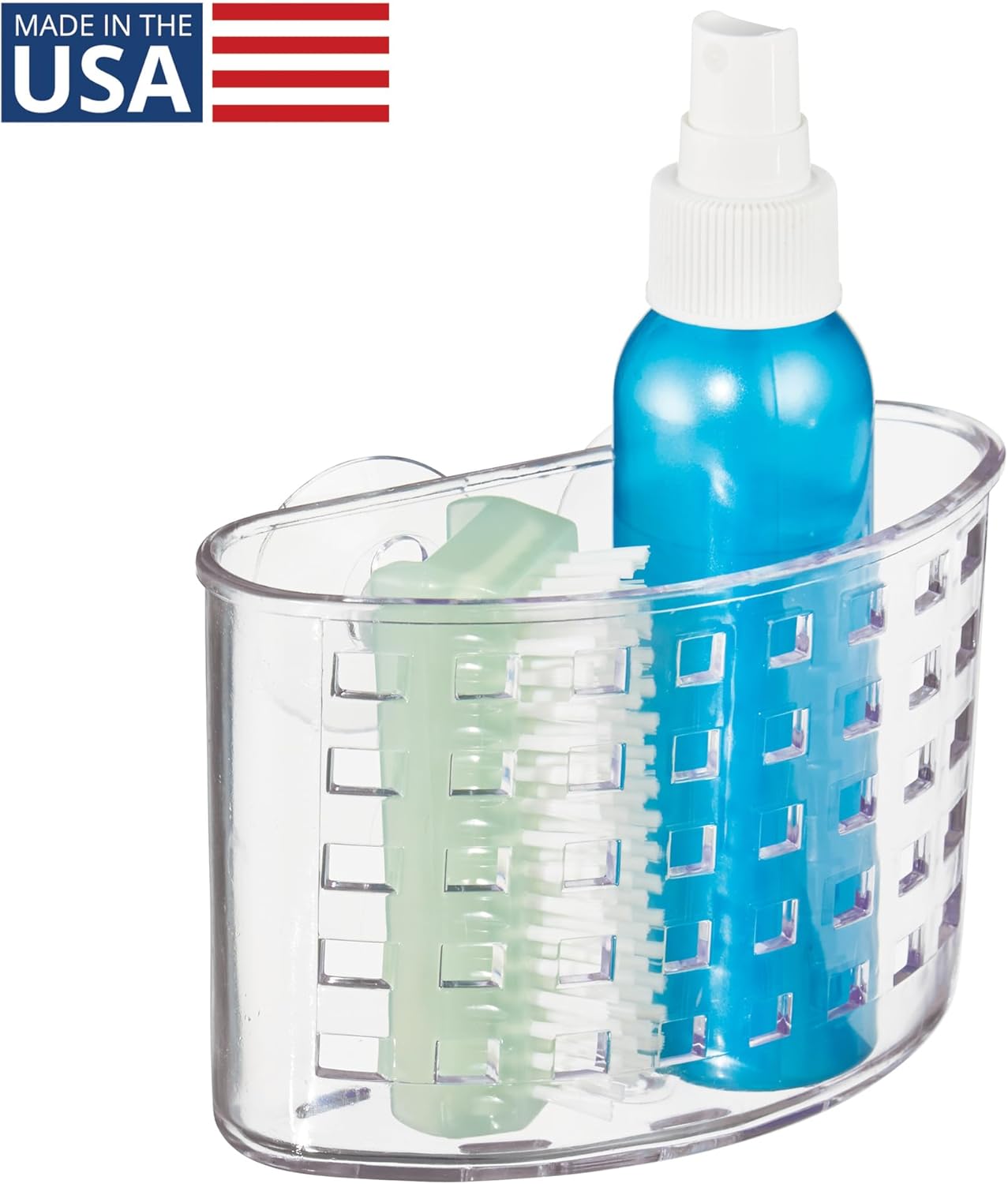 iDesign Suction Cup Shower Caddy Basket - Clear - Made in USA