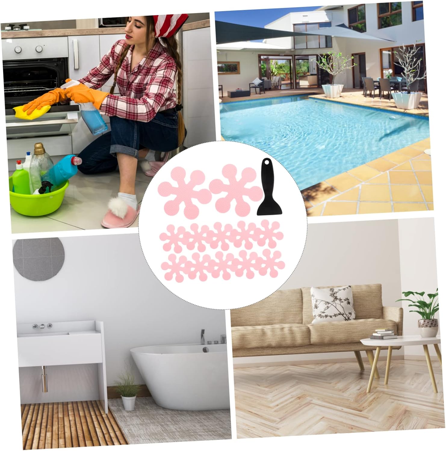 Ciieeo Non-Slip Bathtub Stickers Snowflake Design 1