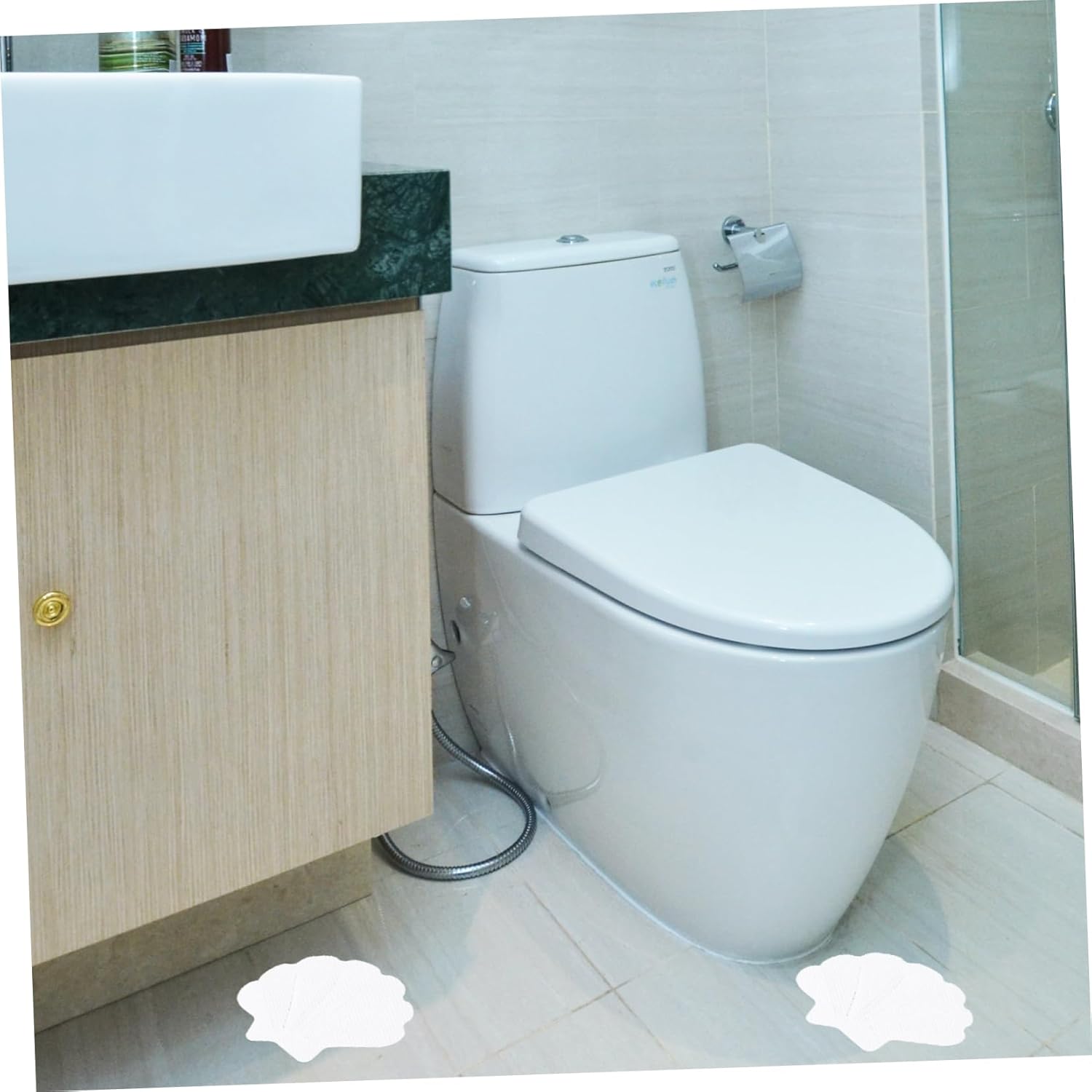 Ciieeo Non-Slip Sea Shell Stickers 12pcs for Bath