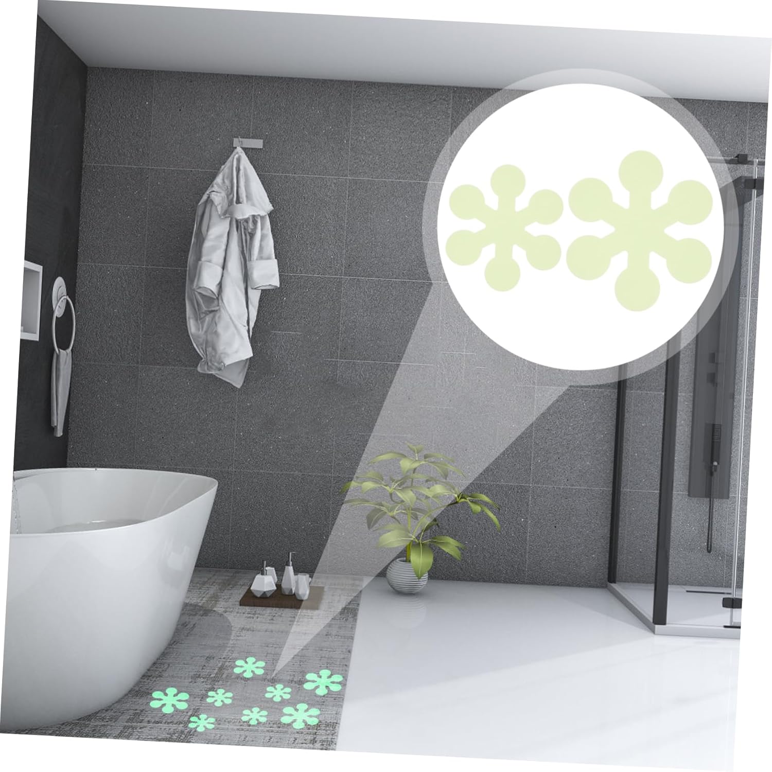 20pcs Snowflake Non-Slip Stickers for Bathtub Safety