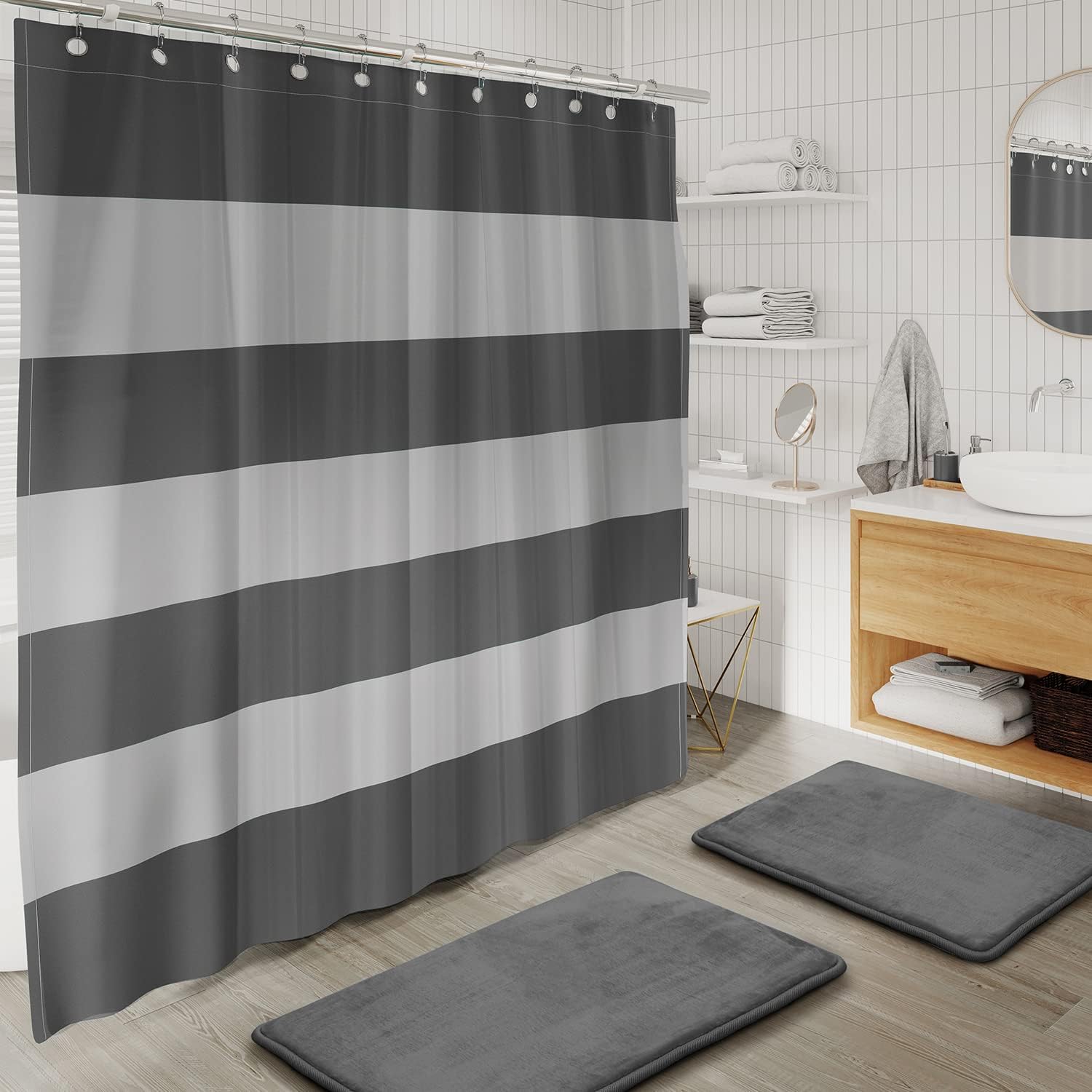 Clara Clark Gray Bathroom Accessory Set 23PC