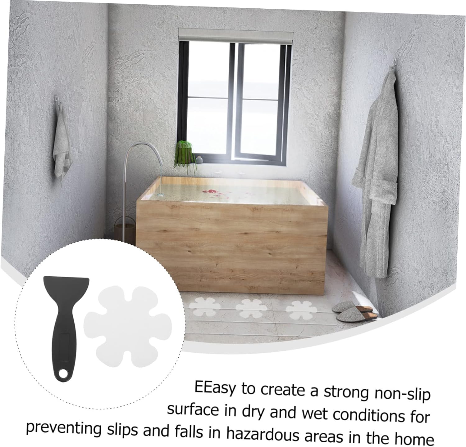 PRETYZOOM 1 Set Flower Shaped Non-Slip Bathtub Floor Stickers