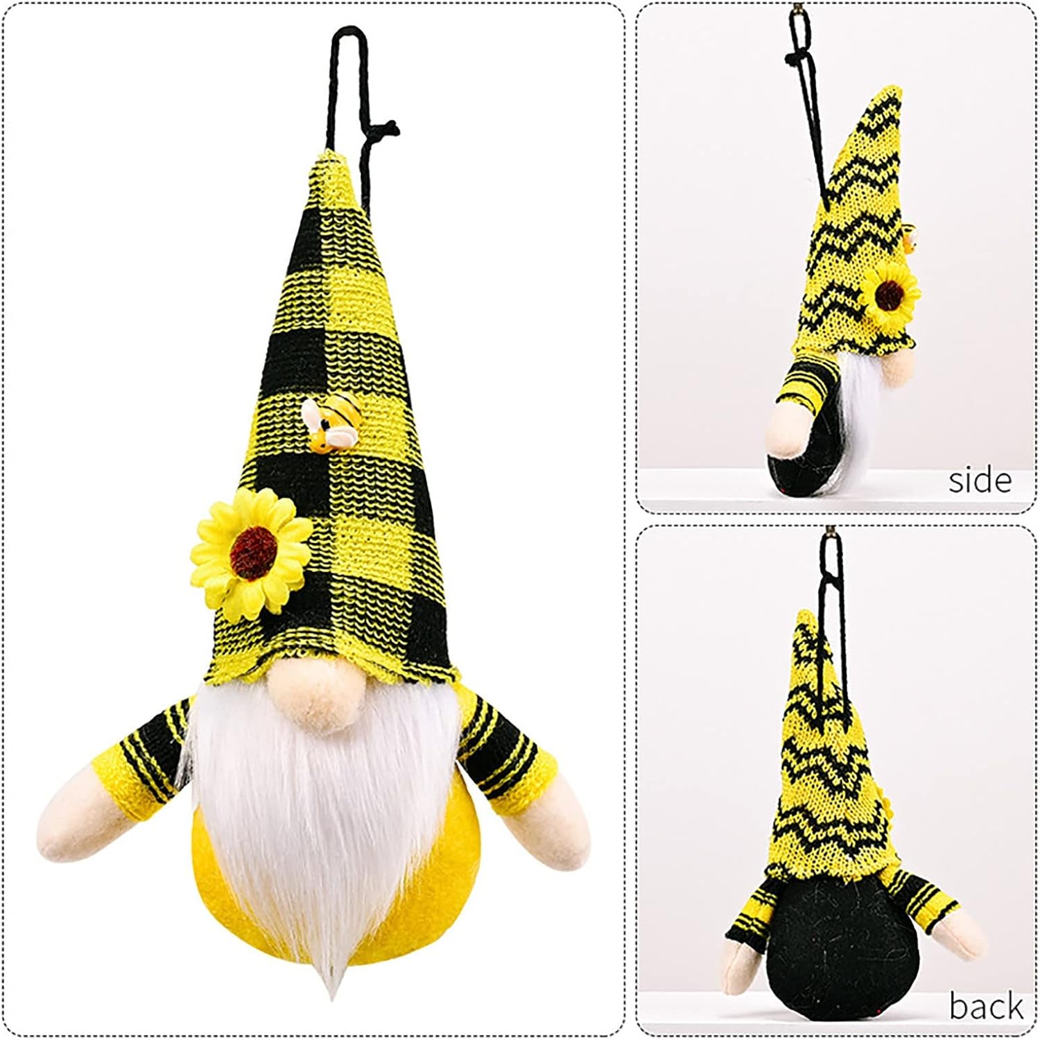 Mini Plush Sunflower Gnome Desk Statue Decor